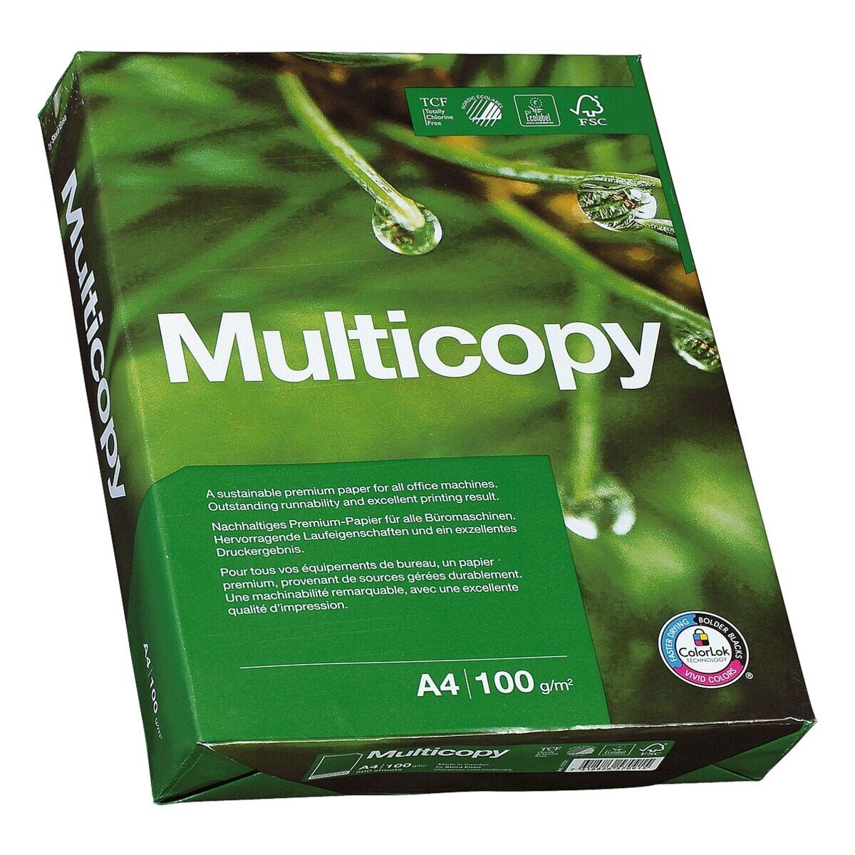 MULTICOPY Druckerpapier MultiCopy, A4, 168 Format 500 CIE, Blatt 100 g/m², DIN