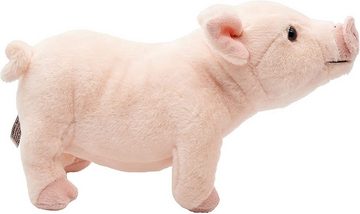 Uni-Toys Kuscheltier Schwein rosa - Länge 28 cm - Plüsch-Ferkel, Glücksschwein - Plüschtier, zu 100 % recyceltes Füllmaterial