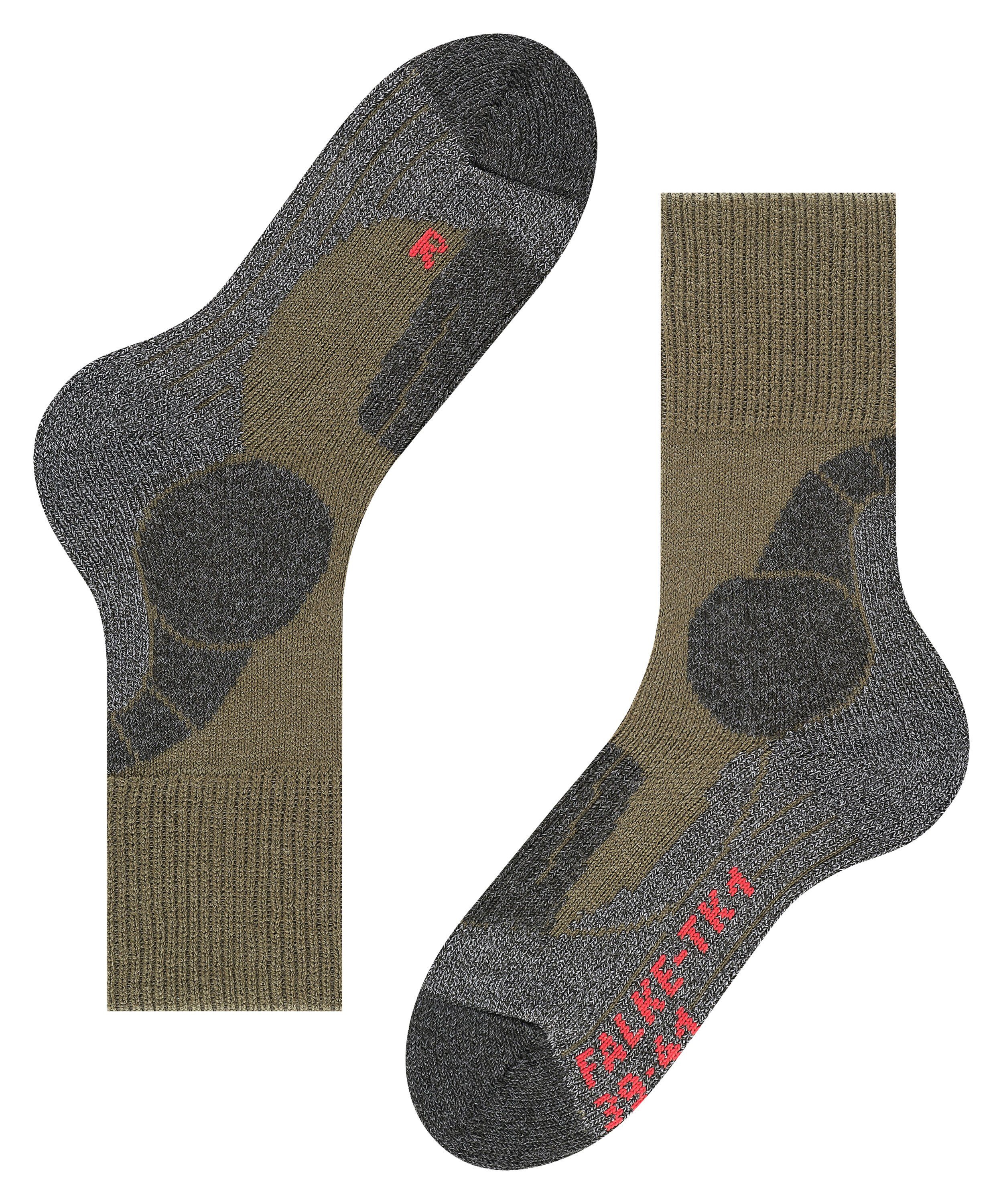 Schutz (7830) (1-Paar) Gelände olive Hoher für bergiges TK1 Wandersocken Adventure FALKE