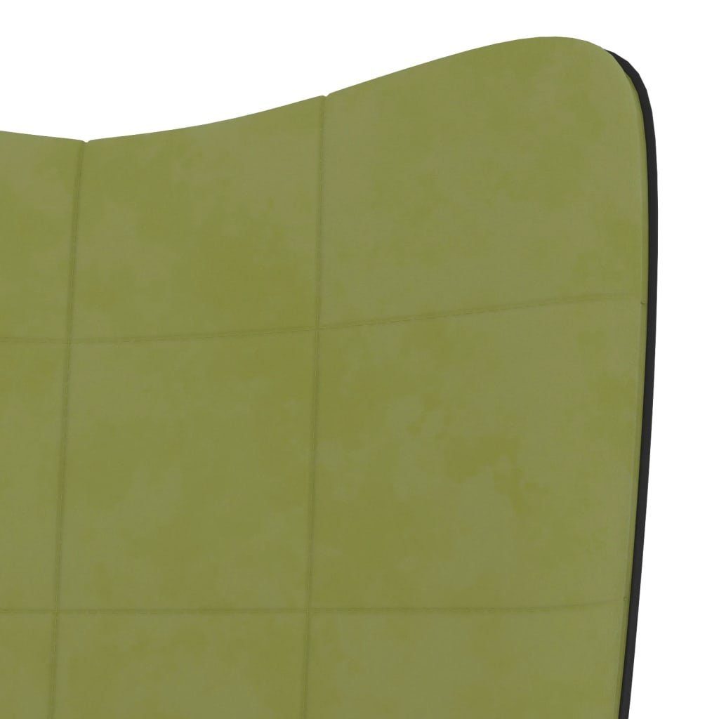 furnicato Sessel Relaxsessel und Hocker mit Hellgrün Samt PVC