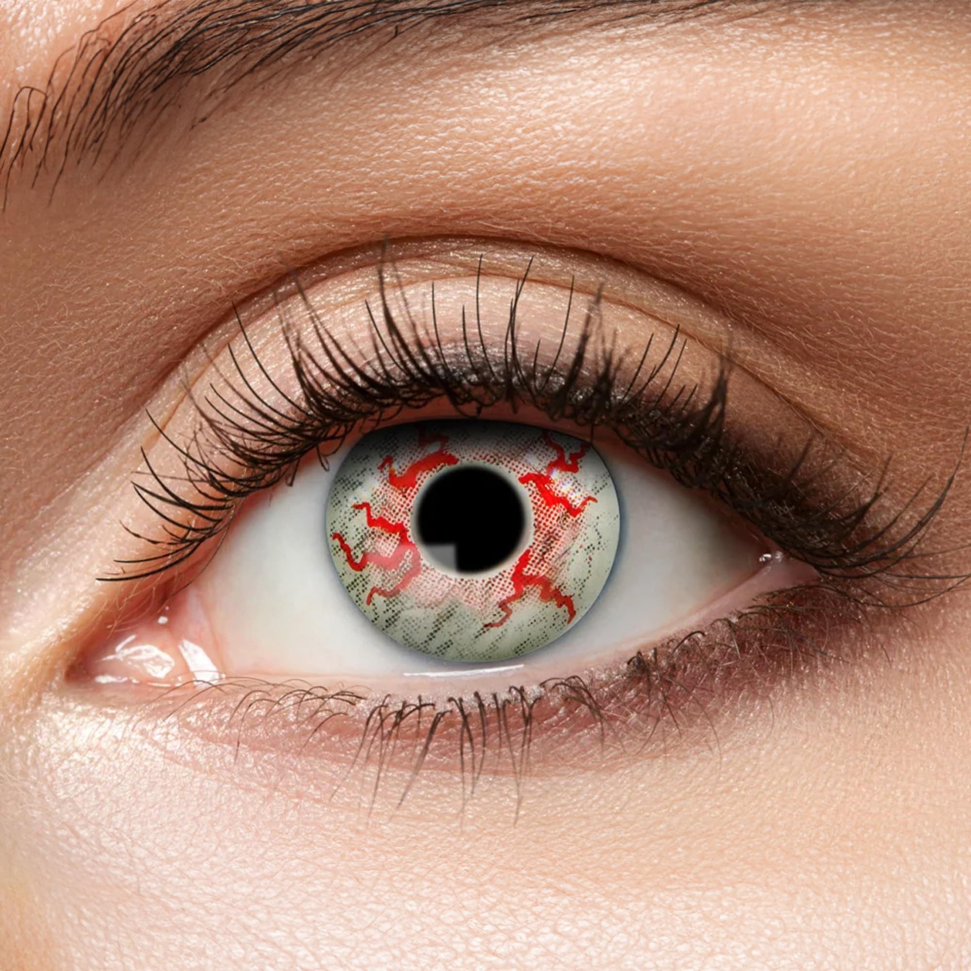 Eyecatcher Farblinsen Zoelibat Eyecatcher 12 Monats-Kontaktlinsen Big Vein Eye Monatslinsen, auffällige Farben für Horror, Gothic, Fantasy, Cosplay Fans