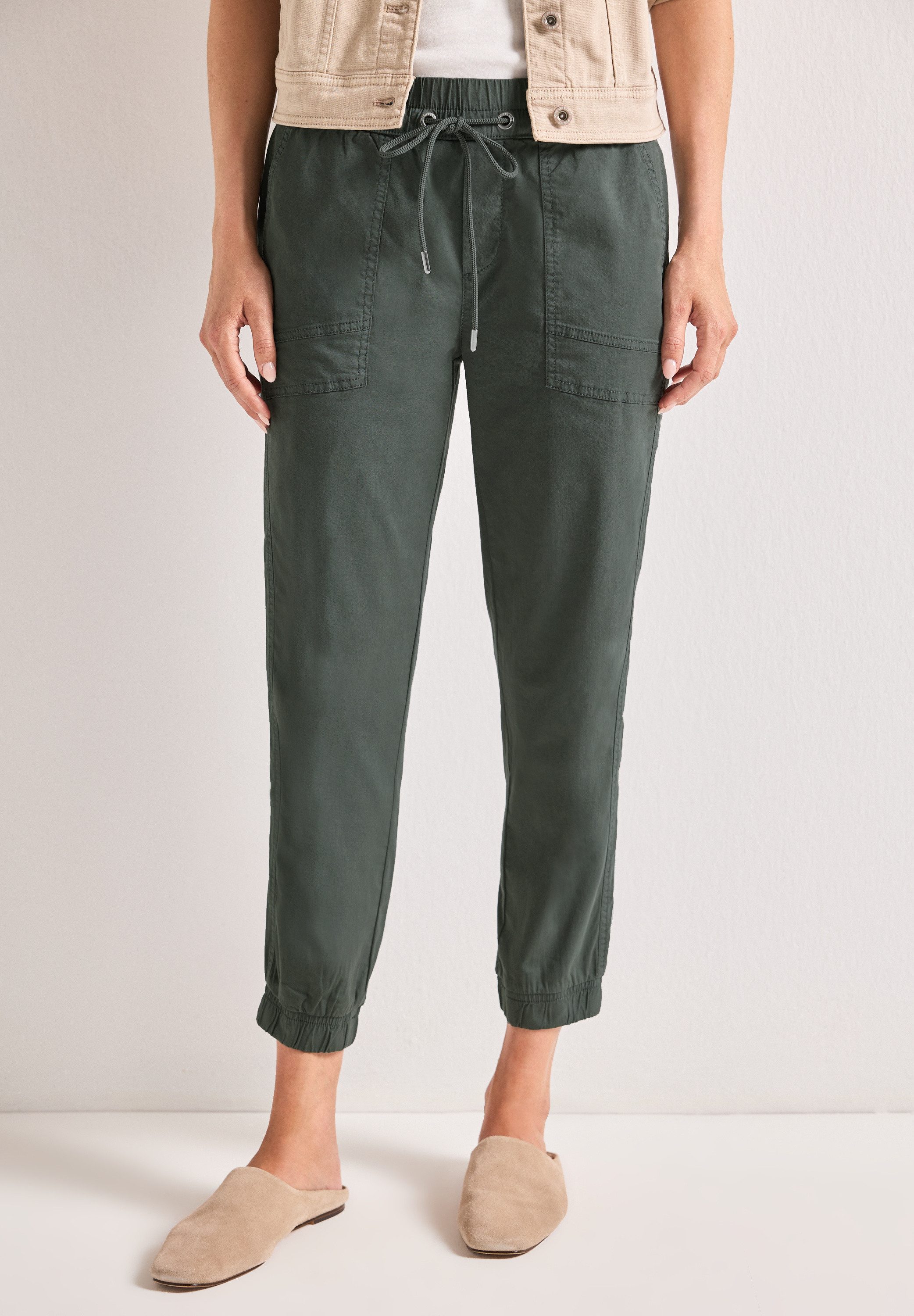 STREET ONE Jogger Pants aus Baumwolle mit Stretchanteil