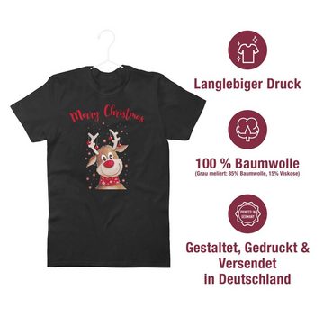 Shirtracer T-Shirt Merry Christmas Rentier Weihachten Kleidung