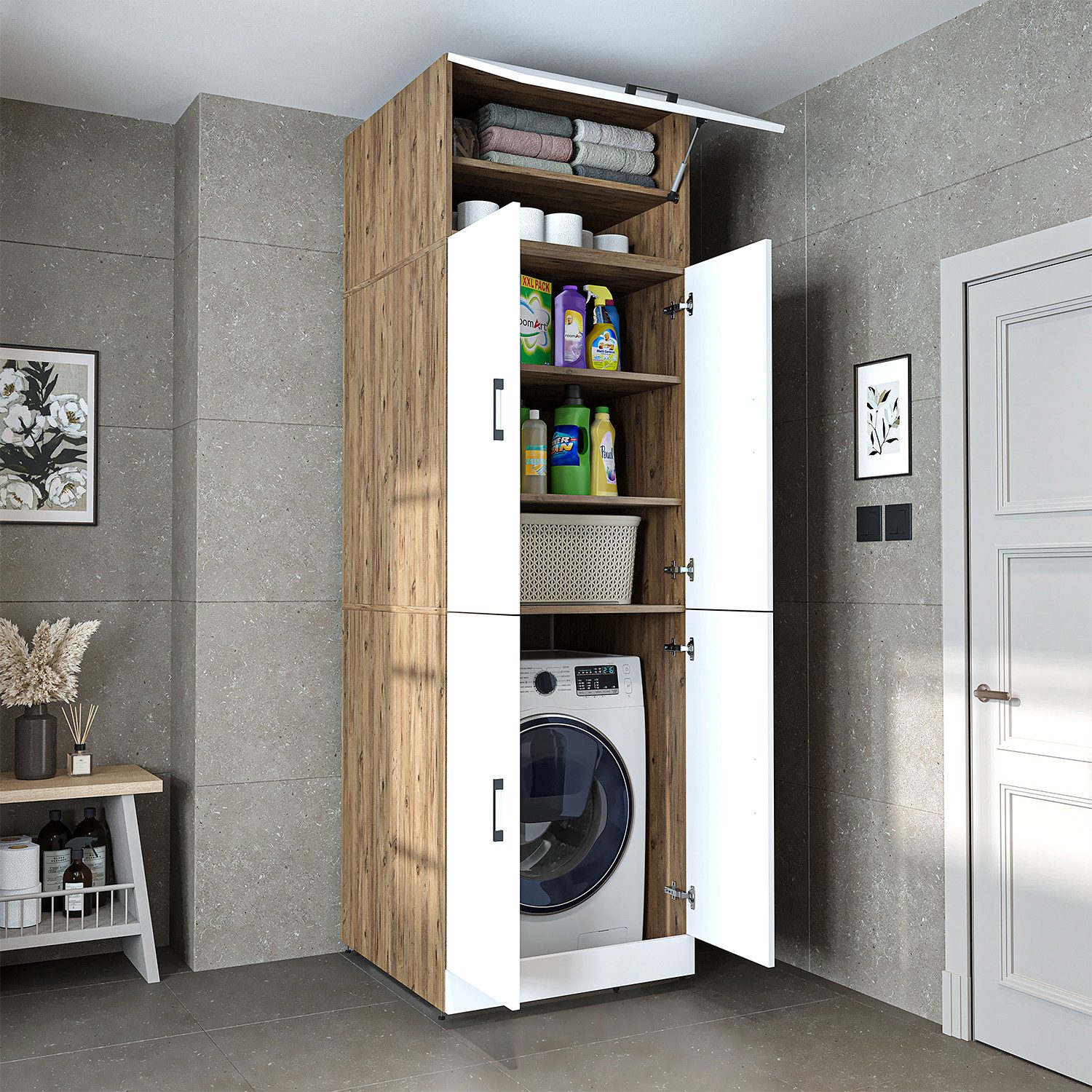 Roomart Waschmaschinenumbauschrank Waschmaschinenschrank SERIE DORA II - fü günstig online kaufen