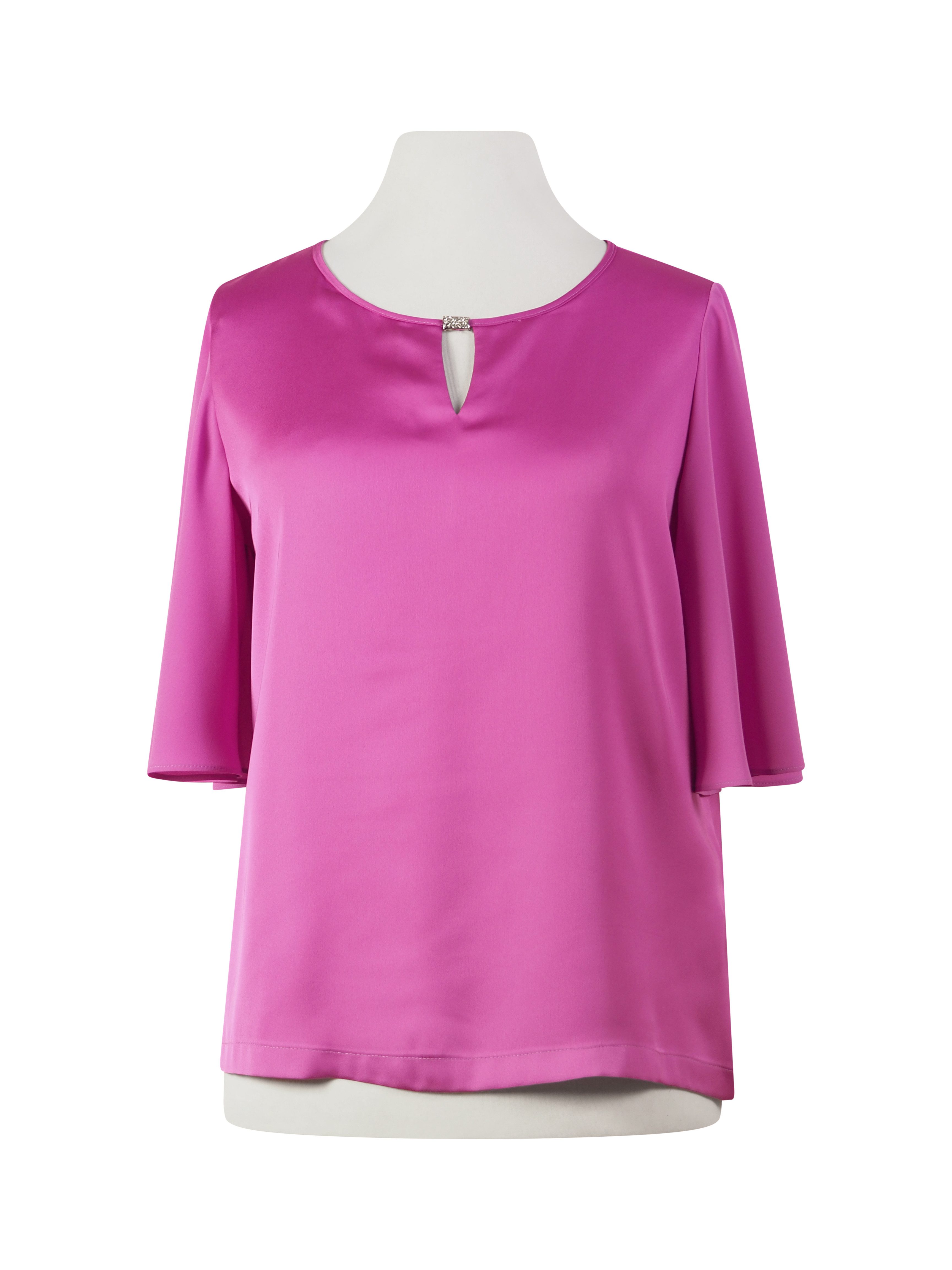 HERMANN LANGE Collection Blusenshirt mit Glitzerdetail und Cut-Out am Ausschnitt