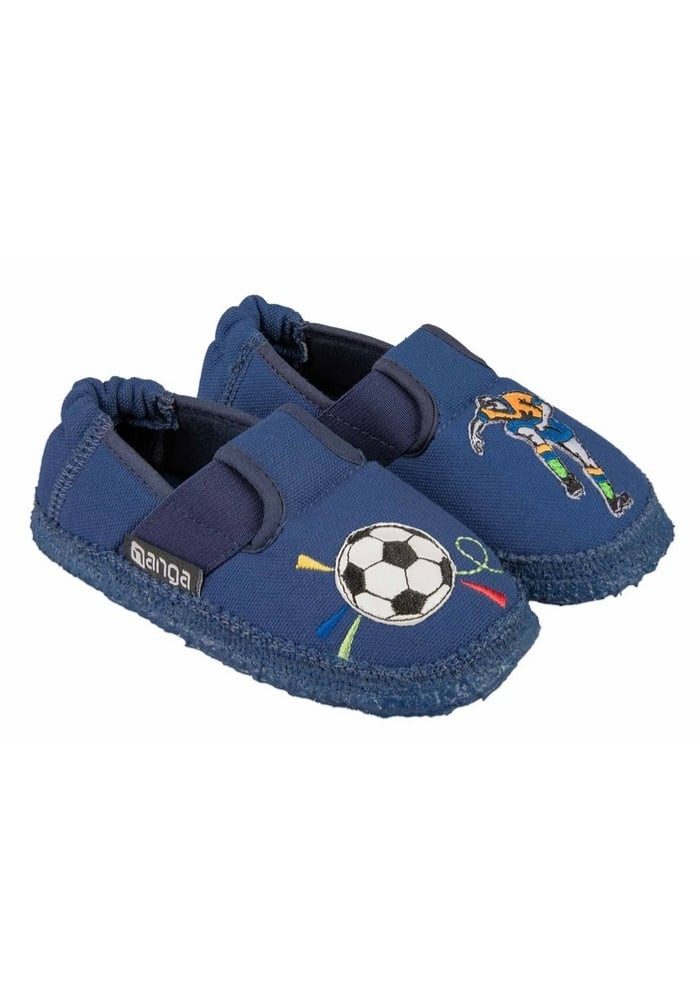 NANGA Slipper Goal - 100% Baumwolle - blau Kleinkinder/Kinder (Размер 26-30) Hausschuh
