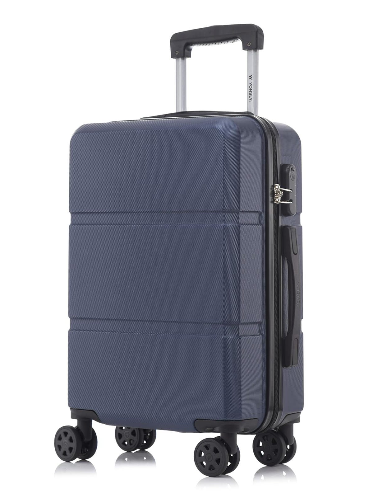 YONSLY Hartschalen-Trolley Hartschalen-Koffer Trolley Rollkoffer Zahlenschloss, Handgepäck, 4 Rollen, ABS-Hartschale, robuster Reisekoffer mit Teleskopgriff,46/55/66/76 cm