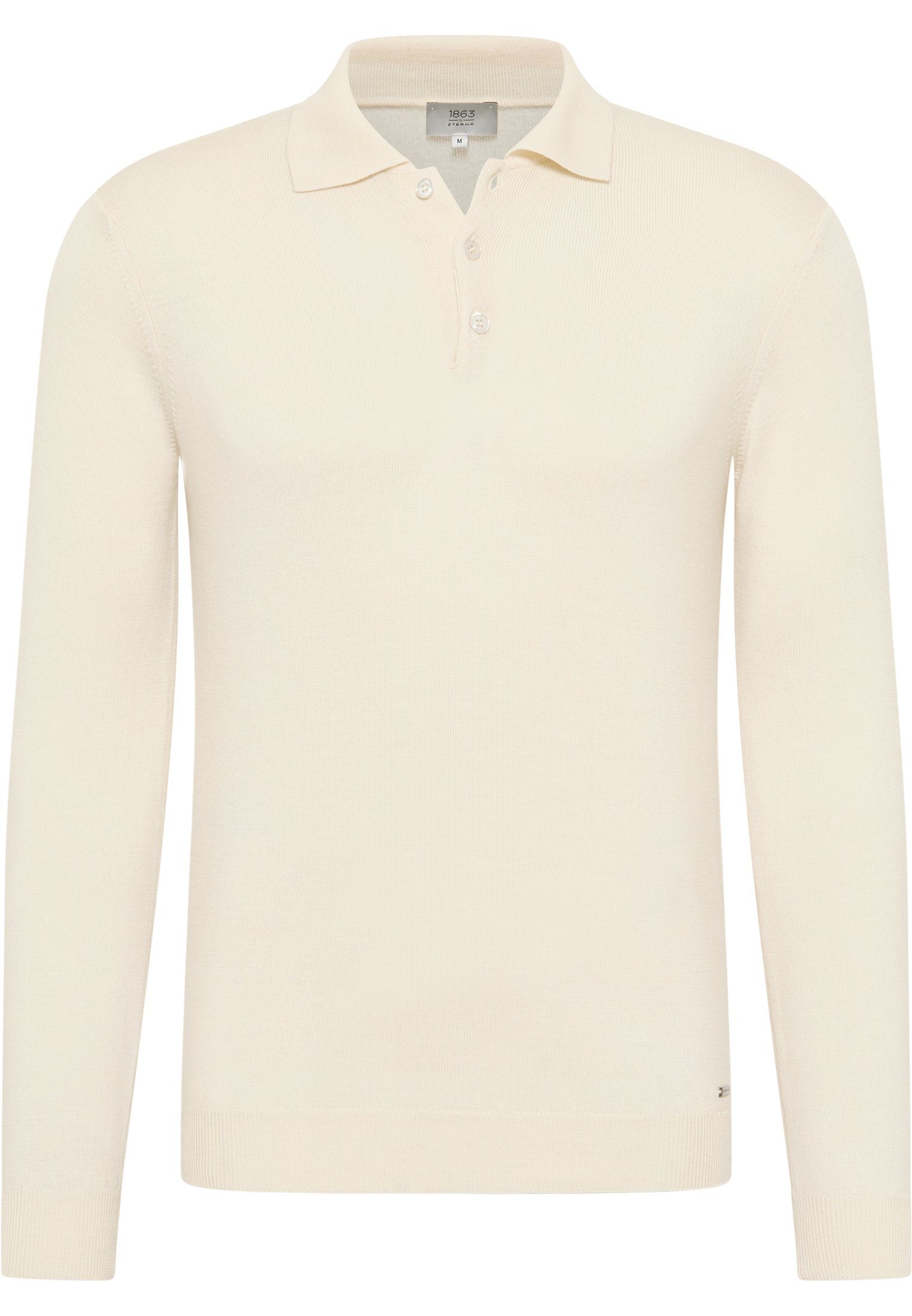 Eterna Langarm-Poloshirt off-white