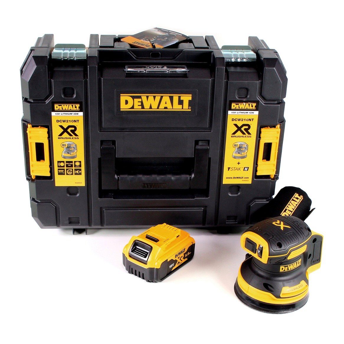 DeWalt Akku-Exzenterschleifer DCW 210 NT Akku Exzenterschleifer 18V 125mm Brushless + 1x Akku 5,0Ah