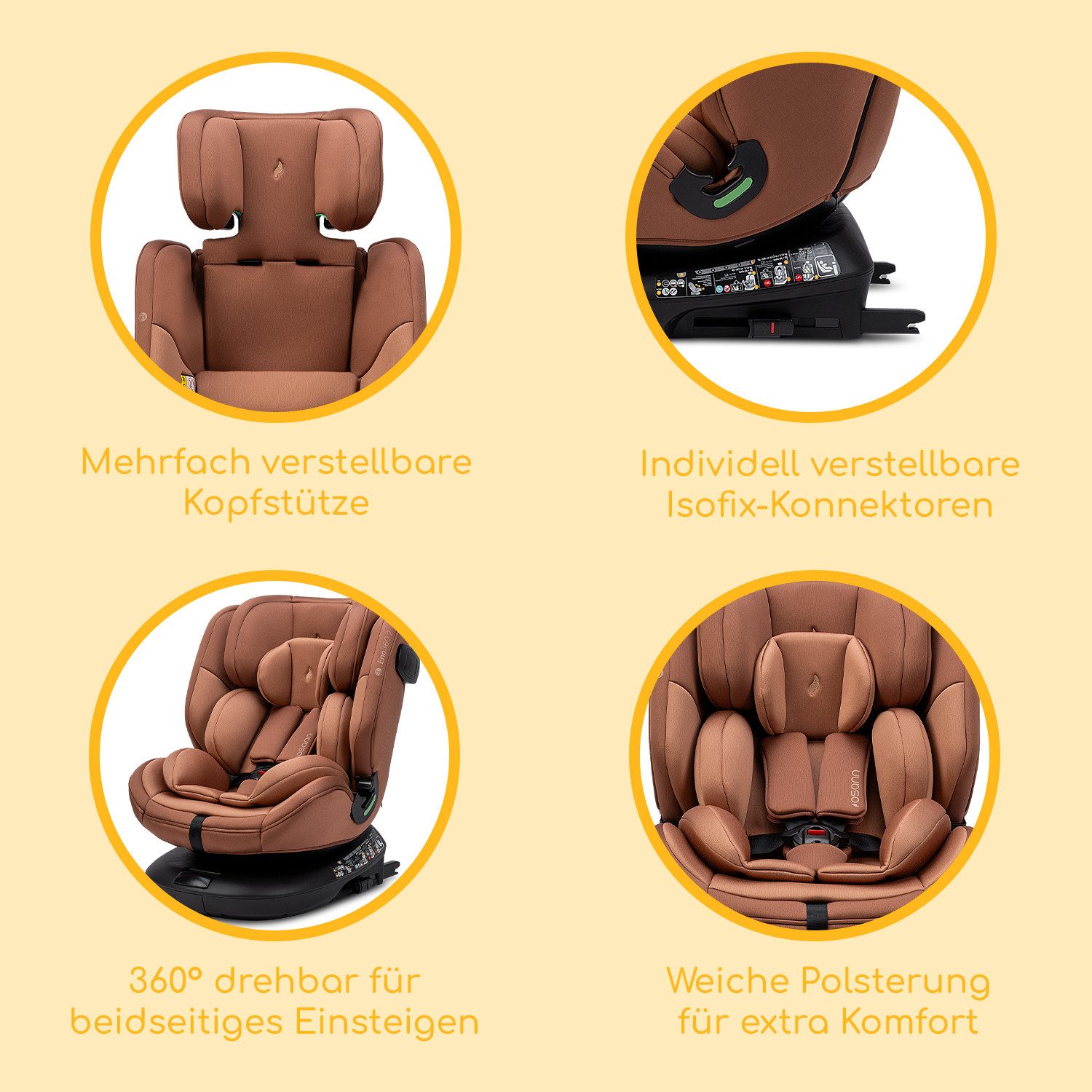 Osann Autokindersitz Eno360, ab: Geburt, bis: 12 Jahre, ab: 40 cm, bis: 150 cm, sicherer 360°Kindersitz: reboard bis 4 Jahre, verwendbar von 40-150 cm