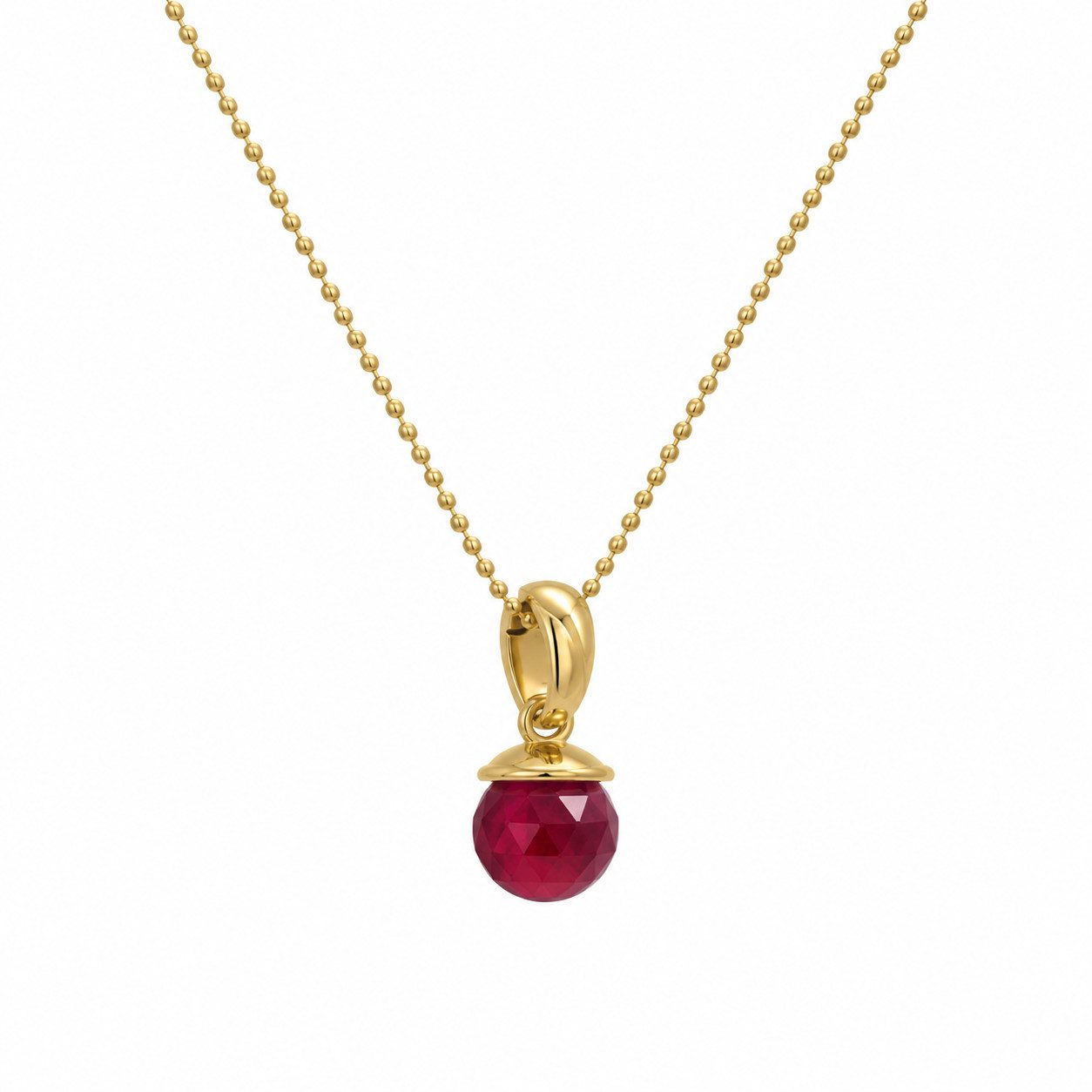 Sogni d'oro Kettenanhänger "Rubinlicht" mit facettiertem Rubin, Gelbgold 375