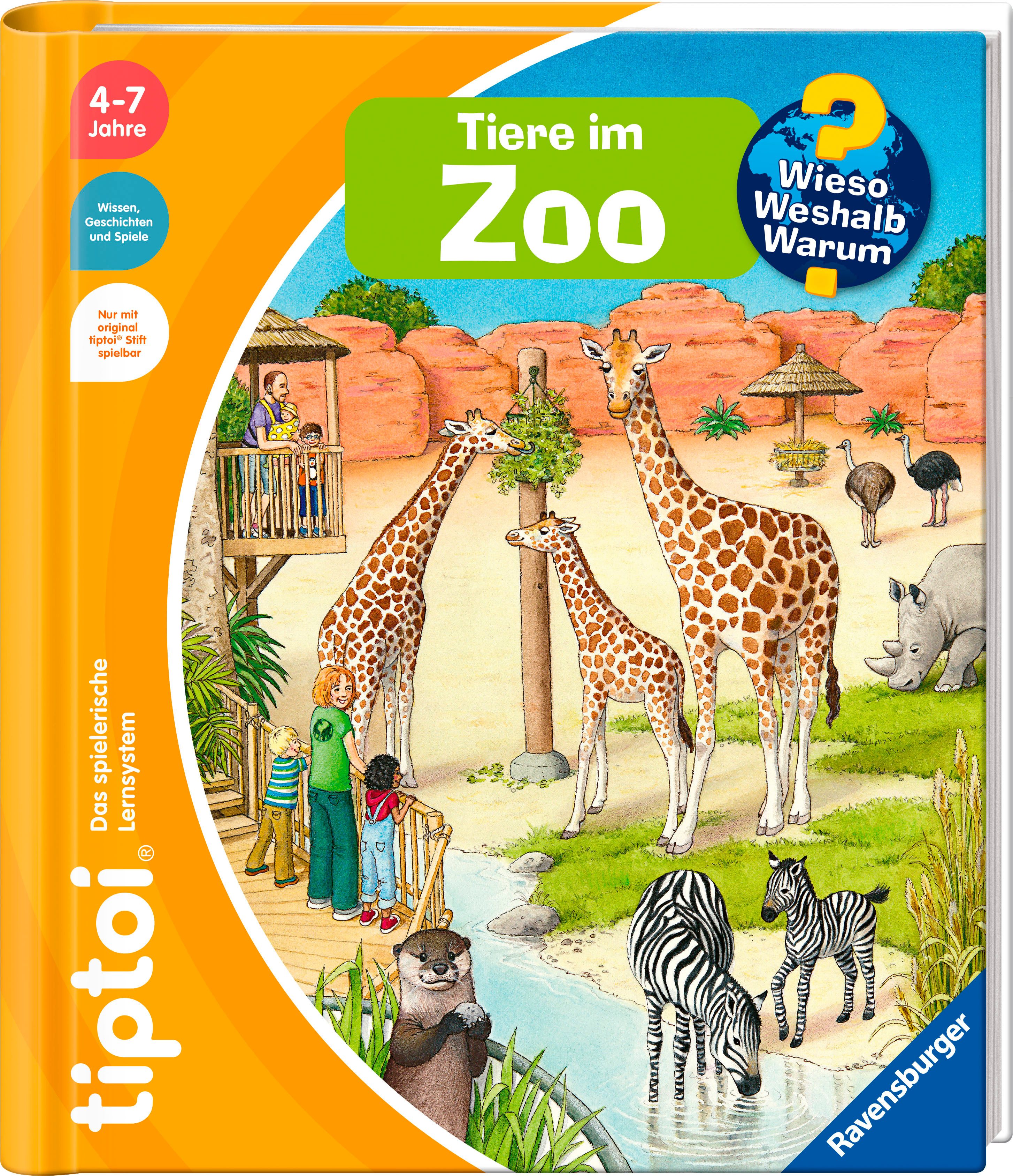 Ravensburger Kinderbuch tiptoi® Wieso? Weshalb? Warum? Tiere im Zoo, Made in Europe