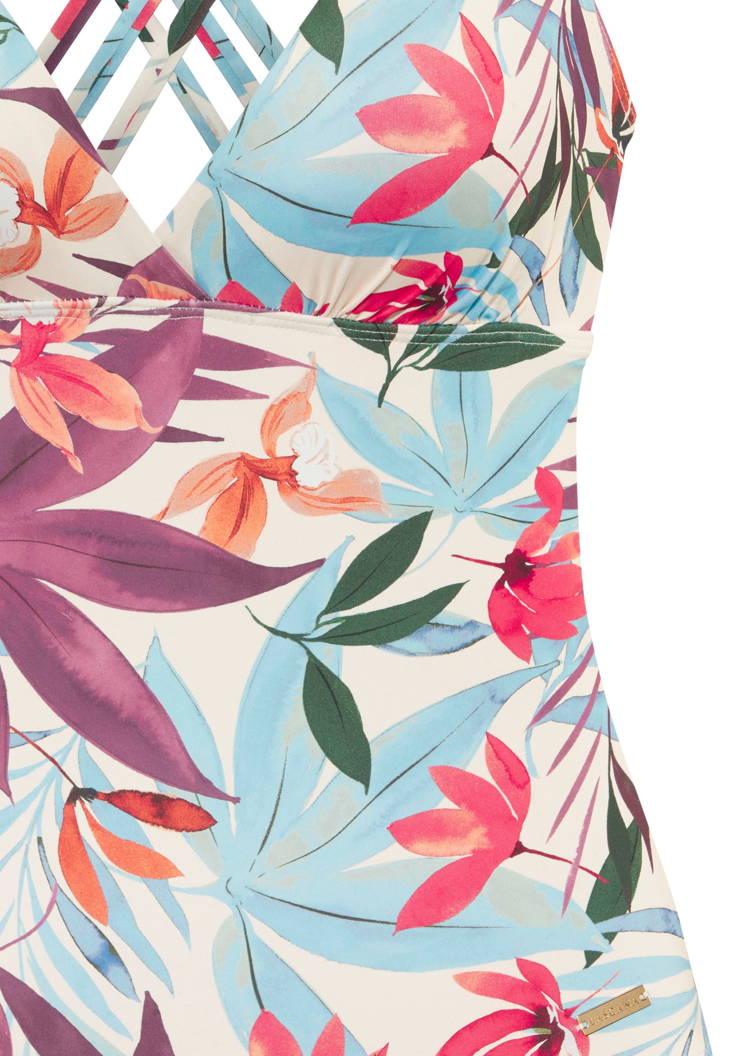 LASCANA Badeanzug Imani mit sommerlichem Blätterprint – Bild 4 von 5