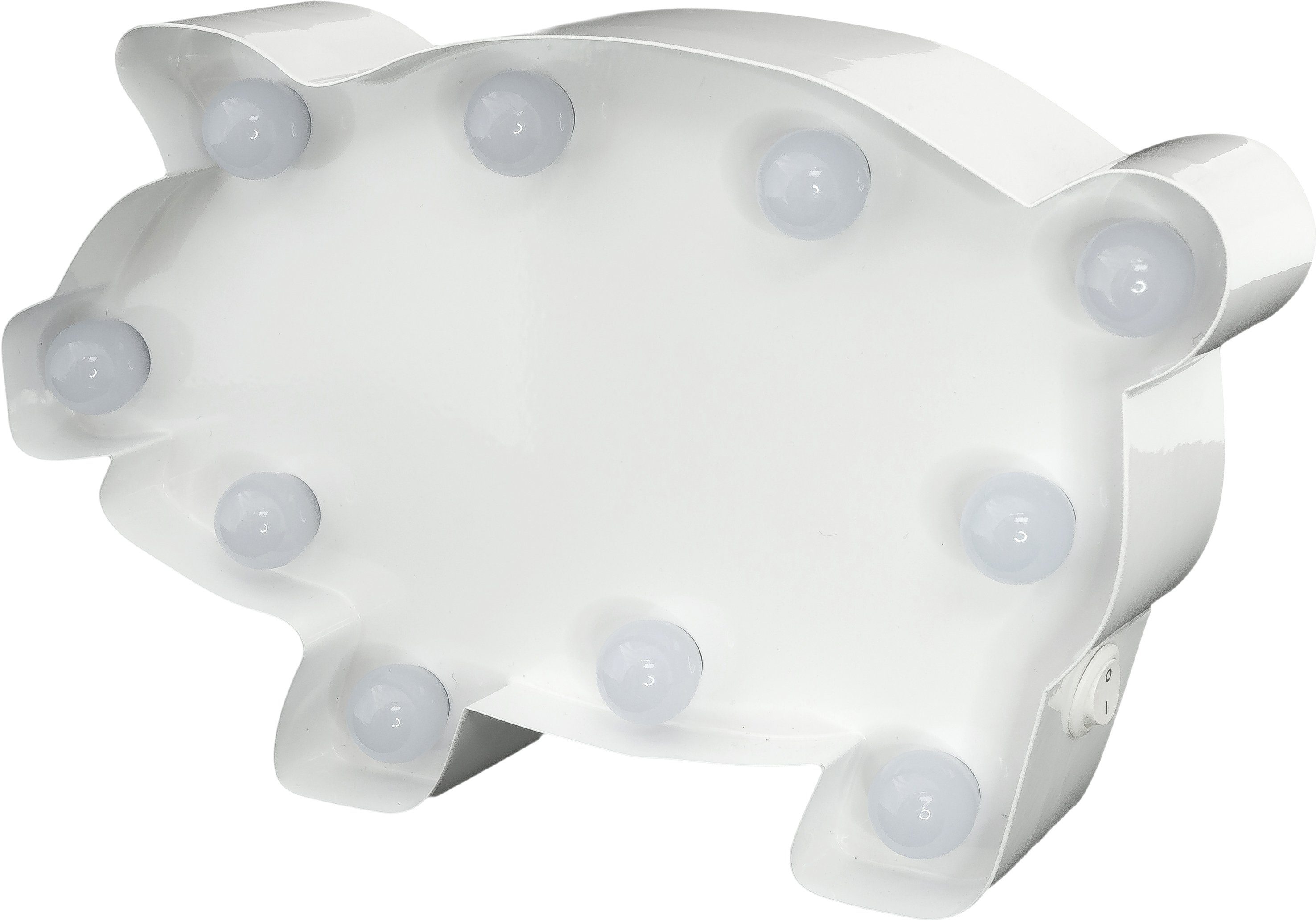 MARQUEE LIGHTS LED Warmweiß, Dekolicht Pig, 10 festverbauten integriert, 23x14 fest Pig cm LEDs LED - Wandlampe, mit Tischlampe