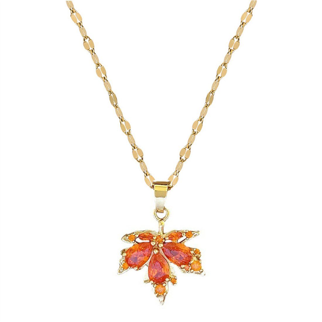DAYUT Charm-Kette Red Maple Leaf Light Luxus-Halskette, Geschenk für Frauen (1-tlg)