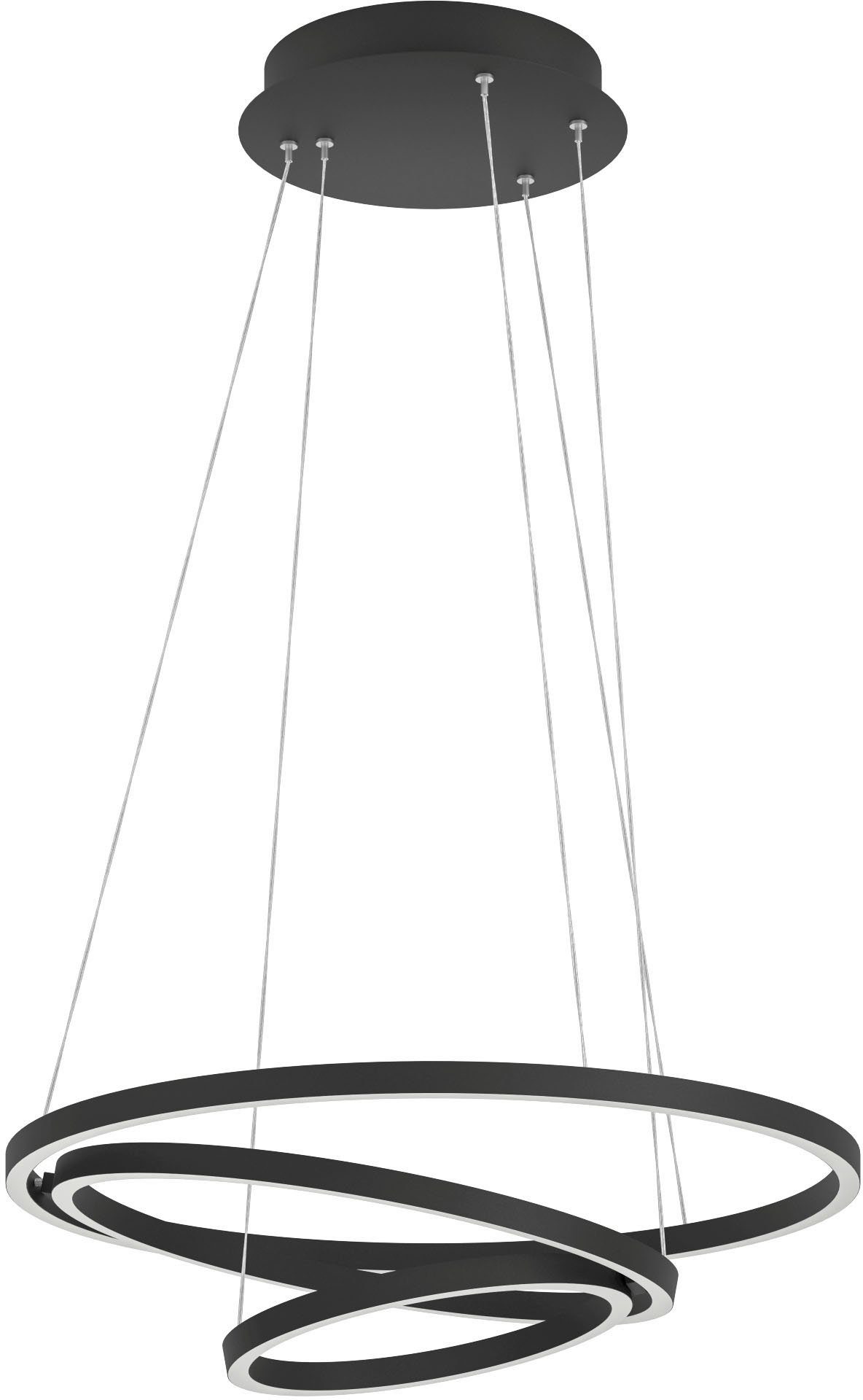 EGLO Alu, aus schwarz warmweiß integriert, warmweiß - kaltweiß, Hängeleuchte - Hängeleuchte fest kaltweiß Stahl LOBINERO-Z, in - 43,2W - LED