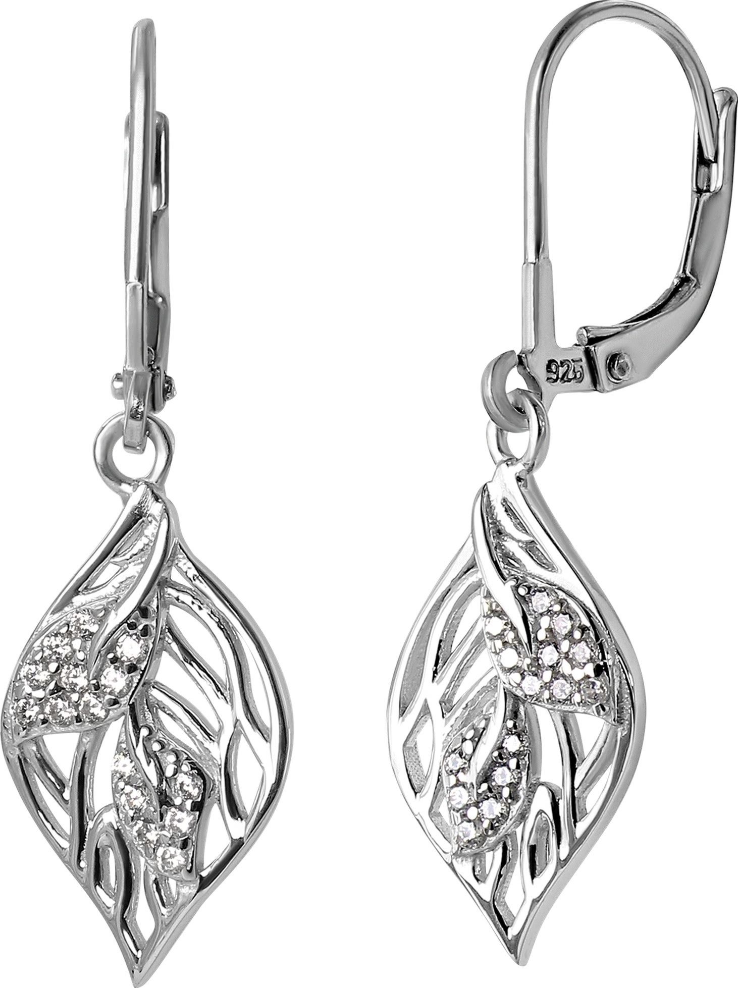 SilberDream Paar Ohrhänger SilberDream Ohrhänger Leaves Zirkonia (Ohrhänger günstig online kaufen