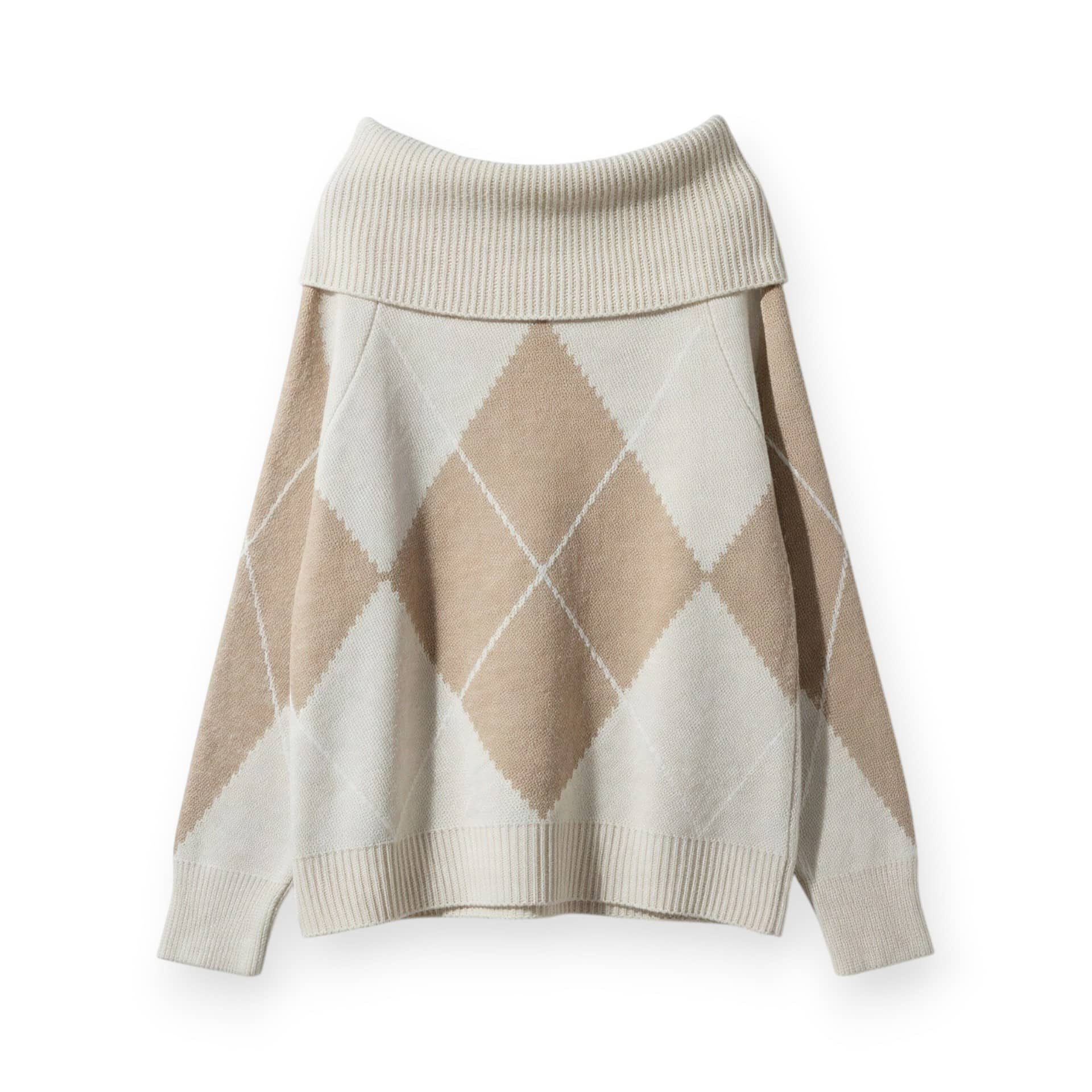 Strickpullover Damen Strick Pullover mit Carmen Ausschnitt