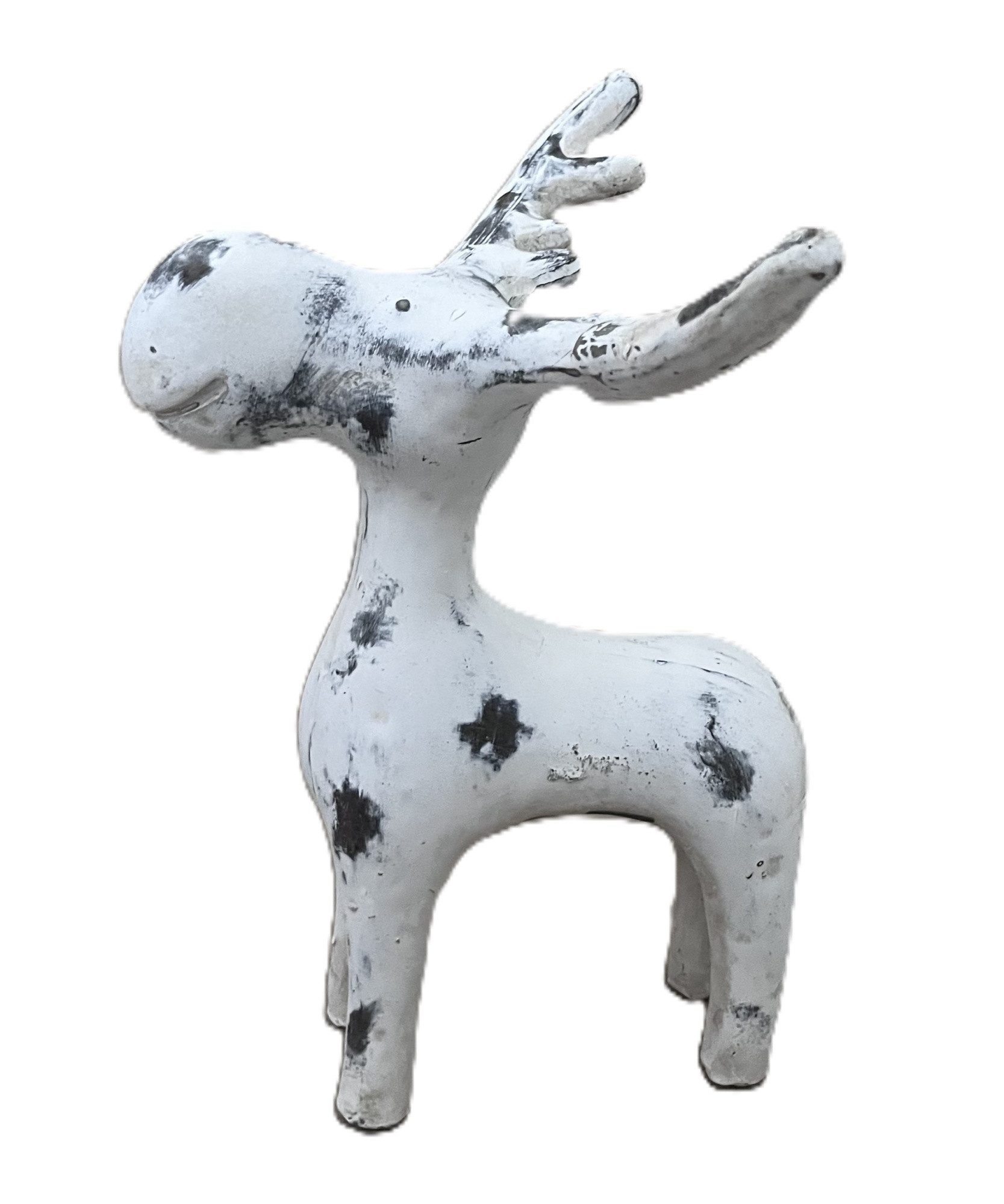 Exner GmbH Garten- & Wohnaccessoires Dekofigur Deko Elch Rentier Weihnachten Standfigur Tischdeko Vintage 28 cm