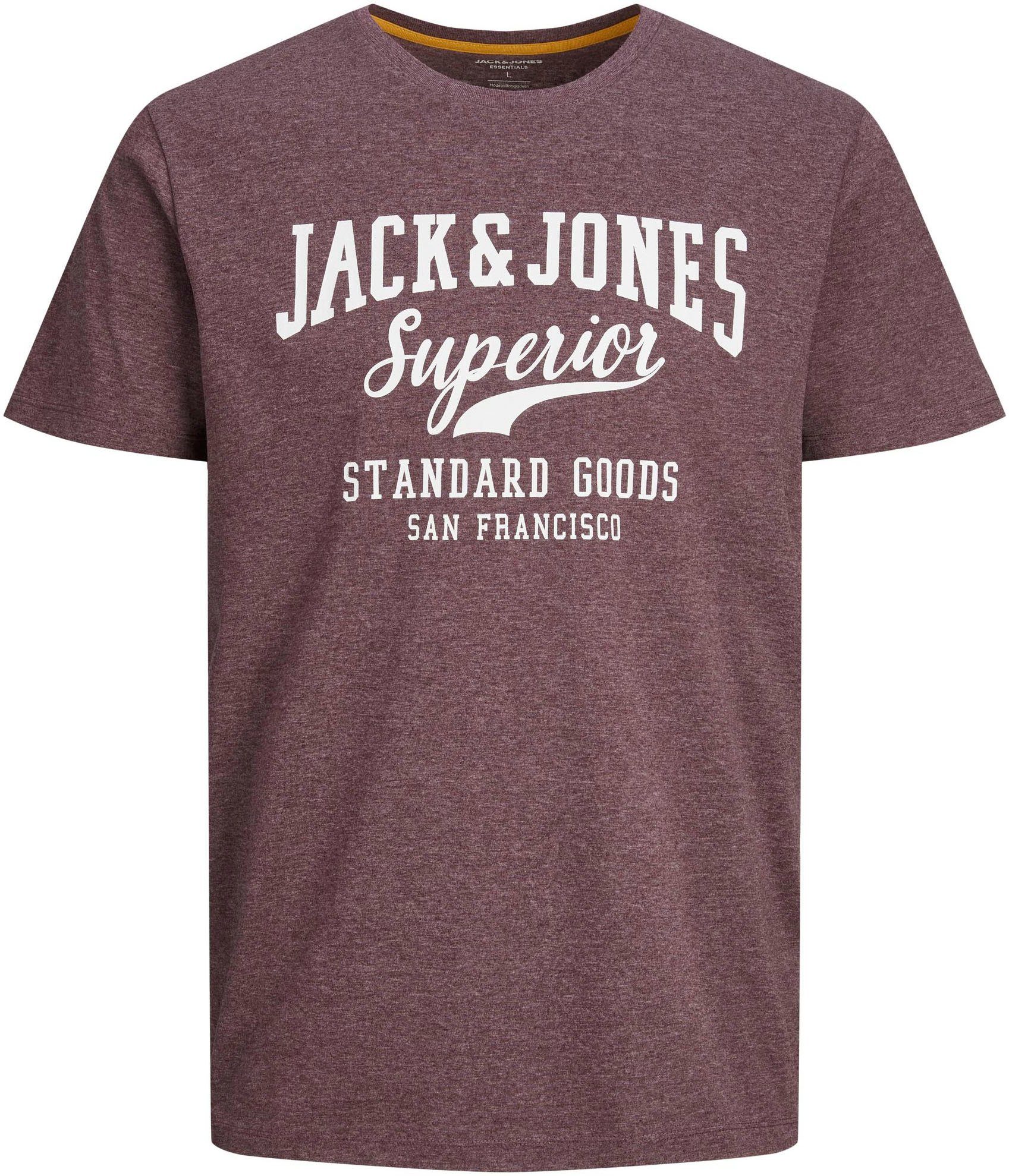 SN SS & Print-Shirt TEE JJELOGO Jones MEL COL Royale 1 AW23 Jack O-NECK Port
