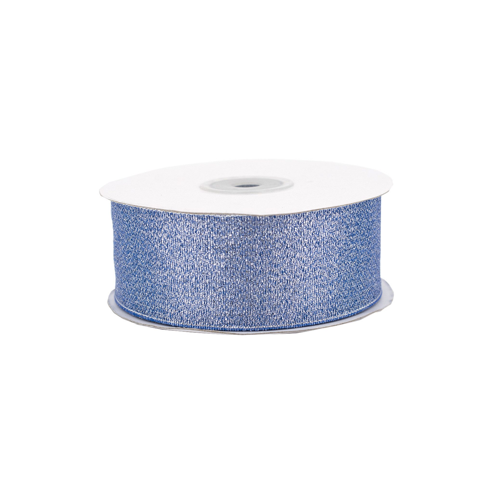 Creativery Geschenkband, Glitzerband 38mm x 32m Rolle Blau / Silber