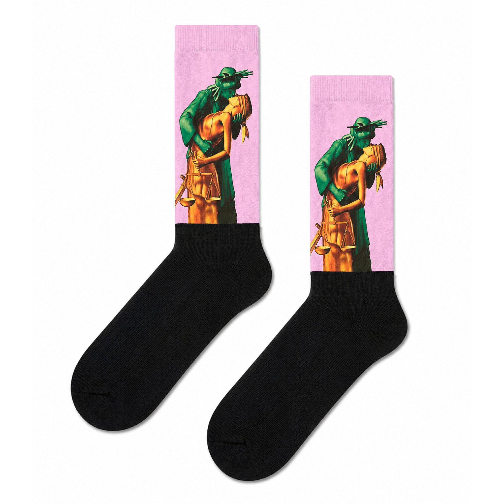 Chili Lifestyle Freizeitsocken Motivsocken Lustige Socken mit Banderole als Geschenksocken (1-Paar, Auffällige Socken mit Freiheit & Gerechtigkeit Motiv – OneSize) Weichbund ohne Gummidruck