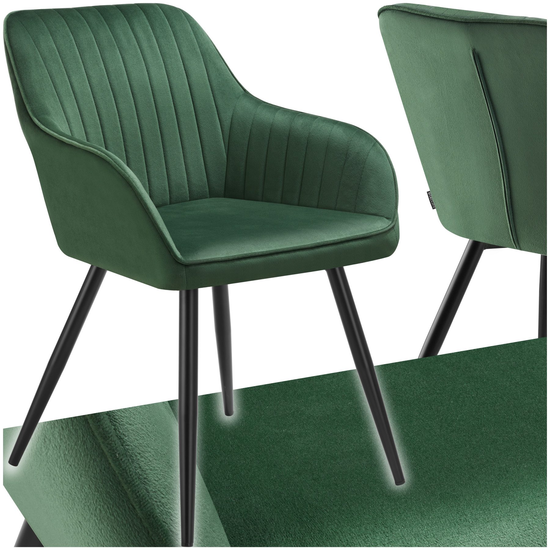 tectake Esszimmerstuhl Stuhl Marilyn, Samtoptik, gesteppt (Set, 1 St), Extr günstig online kaufen