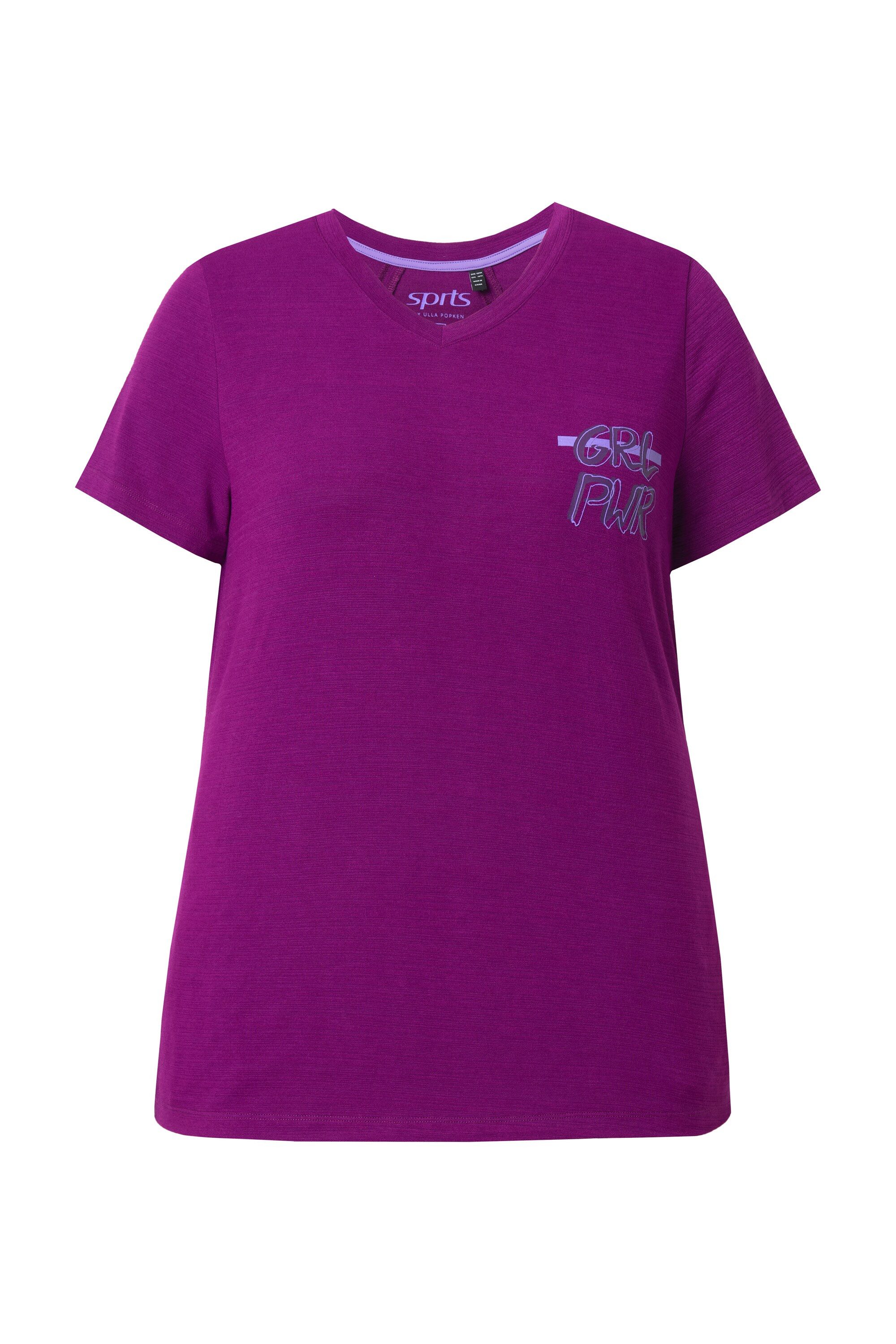 Ulla Popken T-Shirt Funktions-Shirt Cut-Outs V-Ausschnitt günstig online kaufen