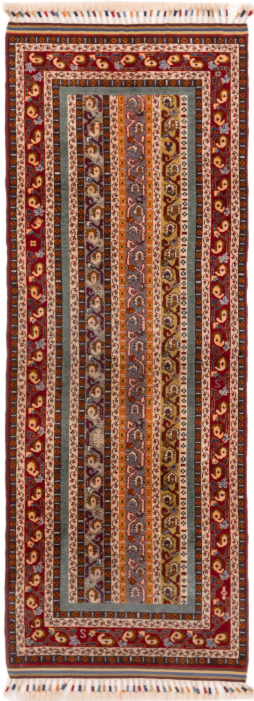 Nain Trading Orientteppich Ghashghai 80x220 Handgeknüpfter Orientteppich / Perserteppich Läufer, rechteckig, Höhe: 12 mm