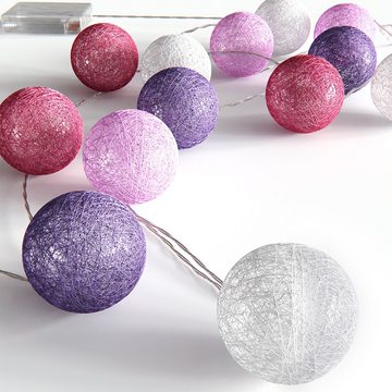 Vicco LED-Lichterkette Lichterkette Cotton Balls Girlande 310 cm Mädchen