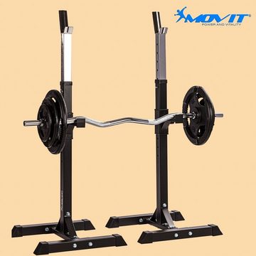 MOVIT Hantelbank Squat Rack 2er Set, Langhantelständer, (Set, 2er Set), verstellbare Langhantelständer, Home-Gym Hantelablage, 2 Farben