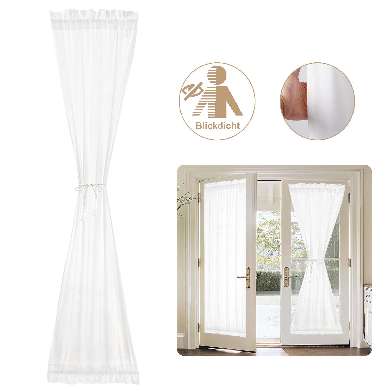 Rosnek Türvorhang Vorhang für französische Tür Blickdicht, French Türvorhan günstig online kaufen