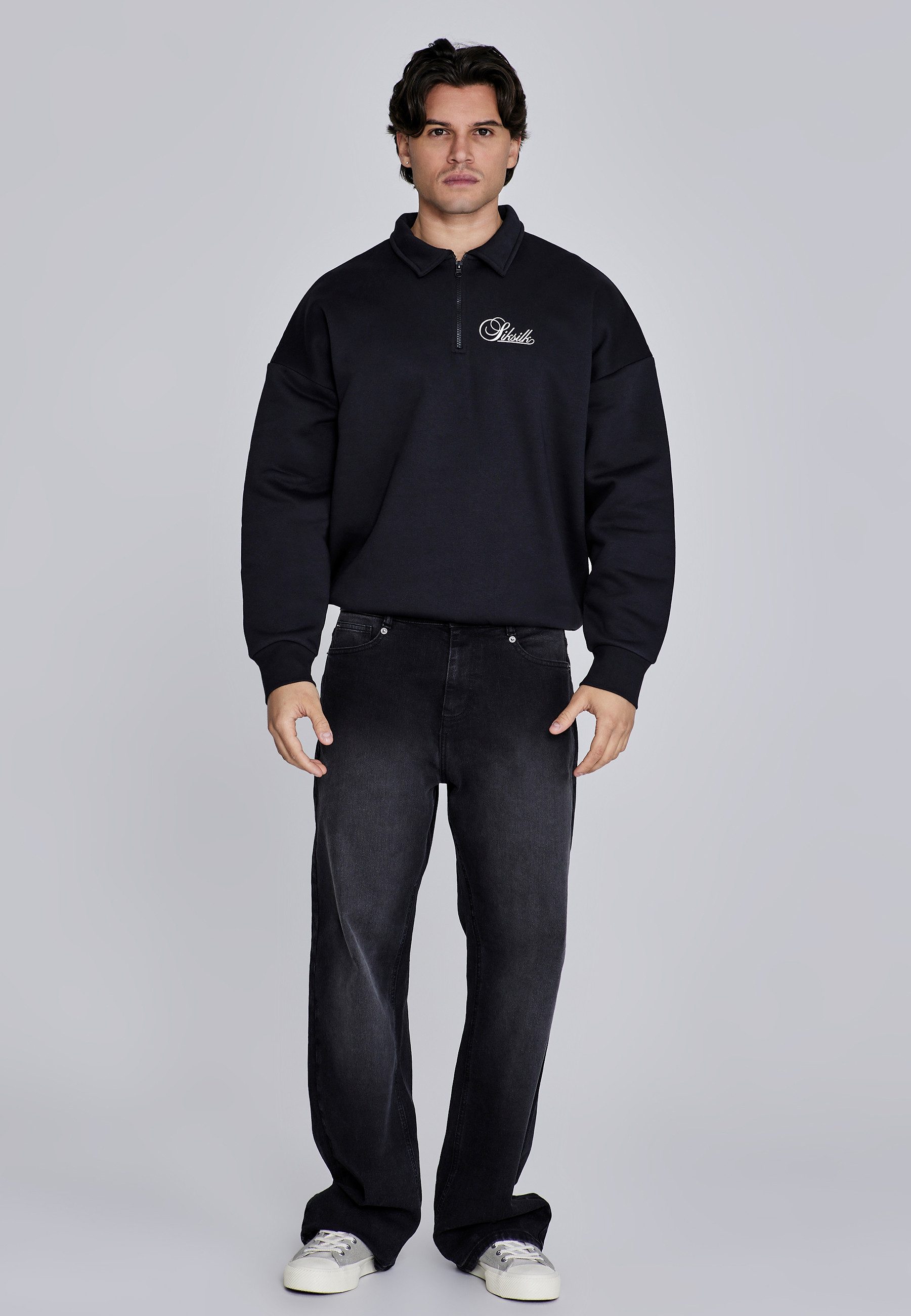 Sweatshirt SikSilk Herren Essentials Polo-Pullover