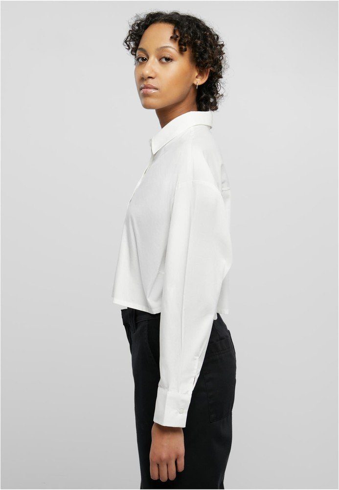 URBAN CLASSICS Langarmhemd Ladies Cropped Oversized Blouse günstig online kaufen