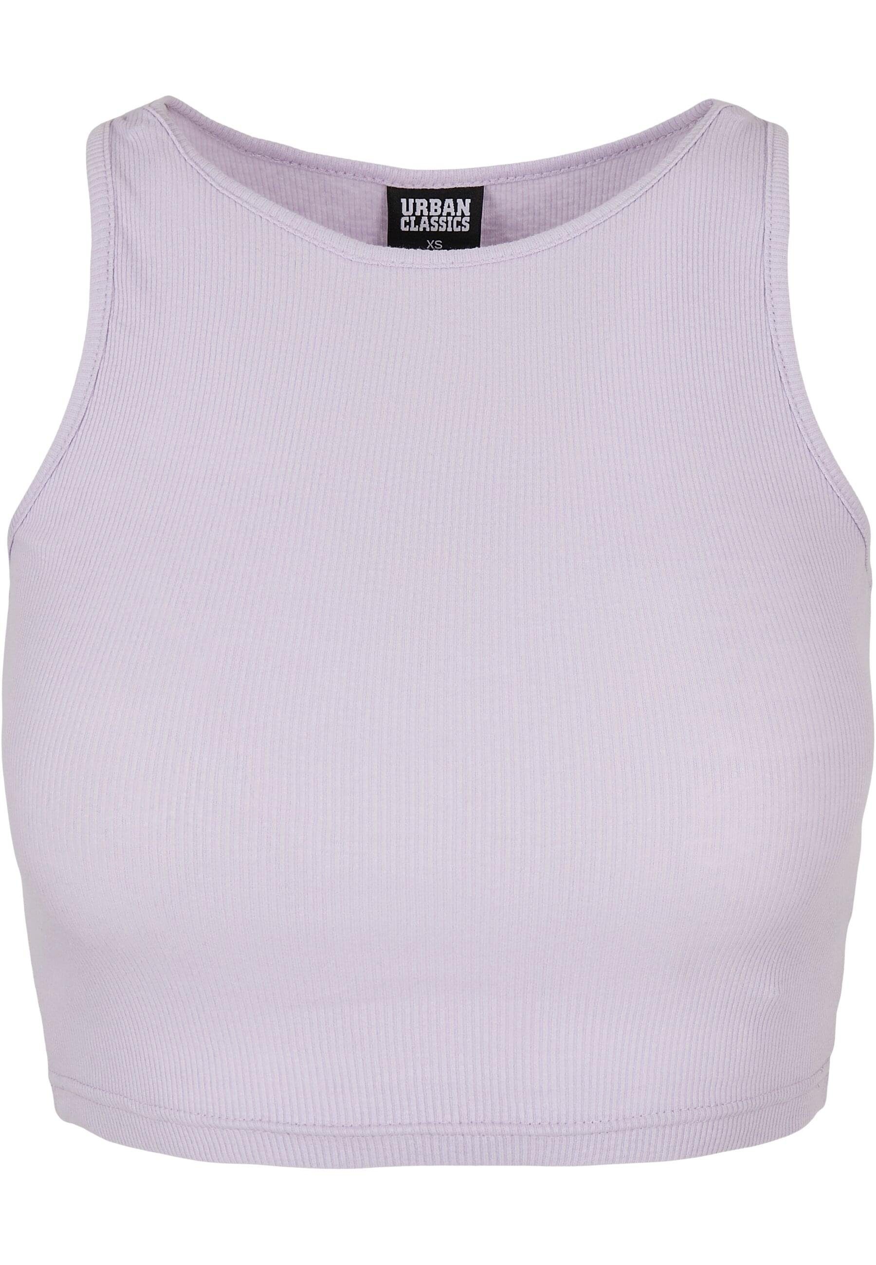 lilac Damen Top Cropped (1-tlg) URBAN CLASSICS Ladies T-Shirt Rib