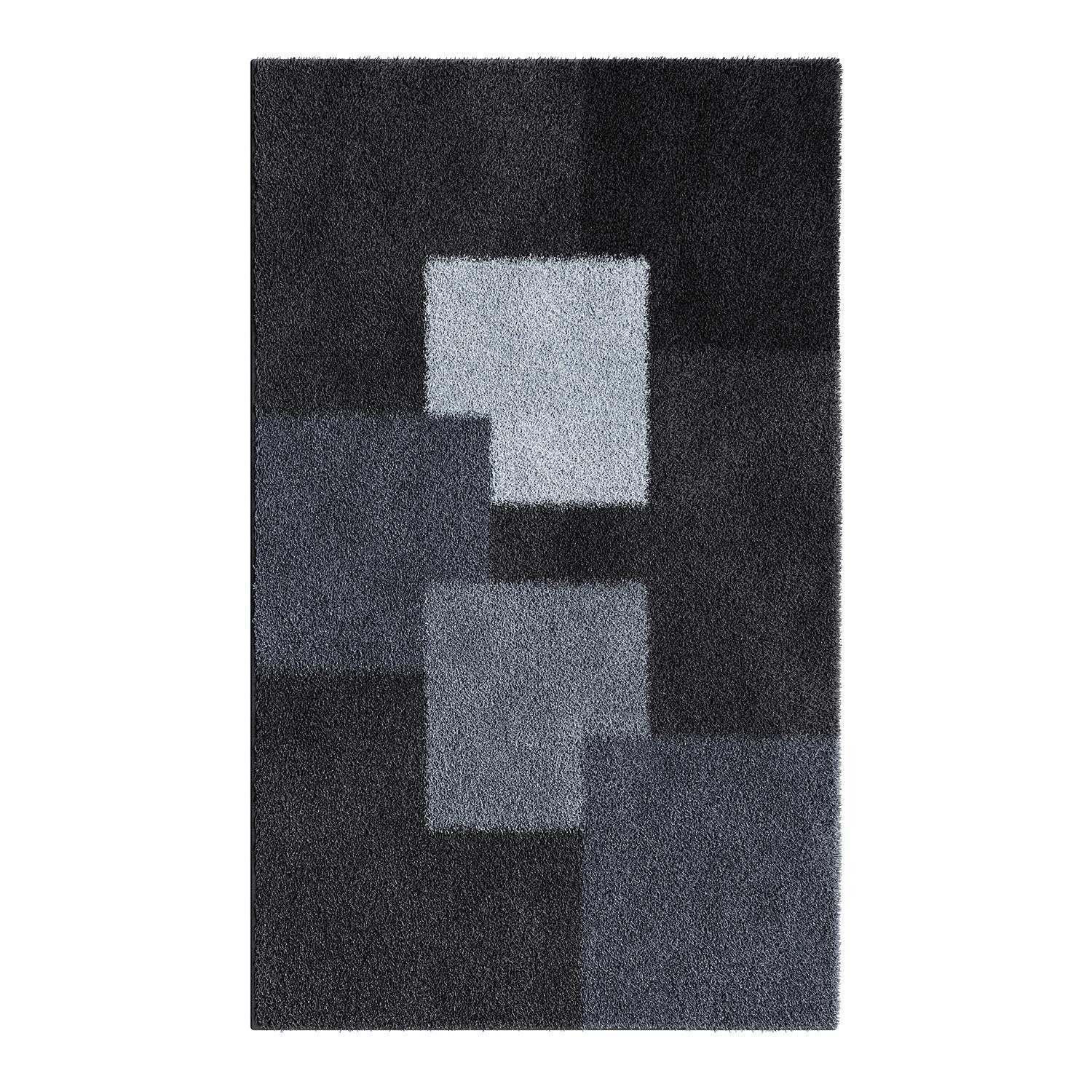 Grund Badematte RUBIC, B 70 x L 120 cm, Schwarz, Anthrazit, Grau, Höhe 20 mm, rutschhemmend beschichtet, fußbodenheizungsgeeignet, schnell trocknend, Polyacryl, rechteckig, waschbar