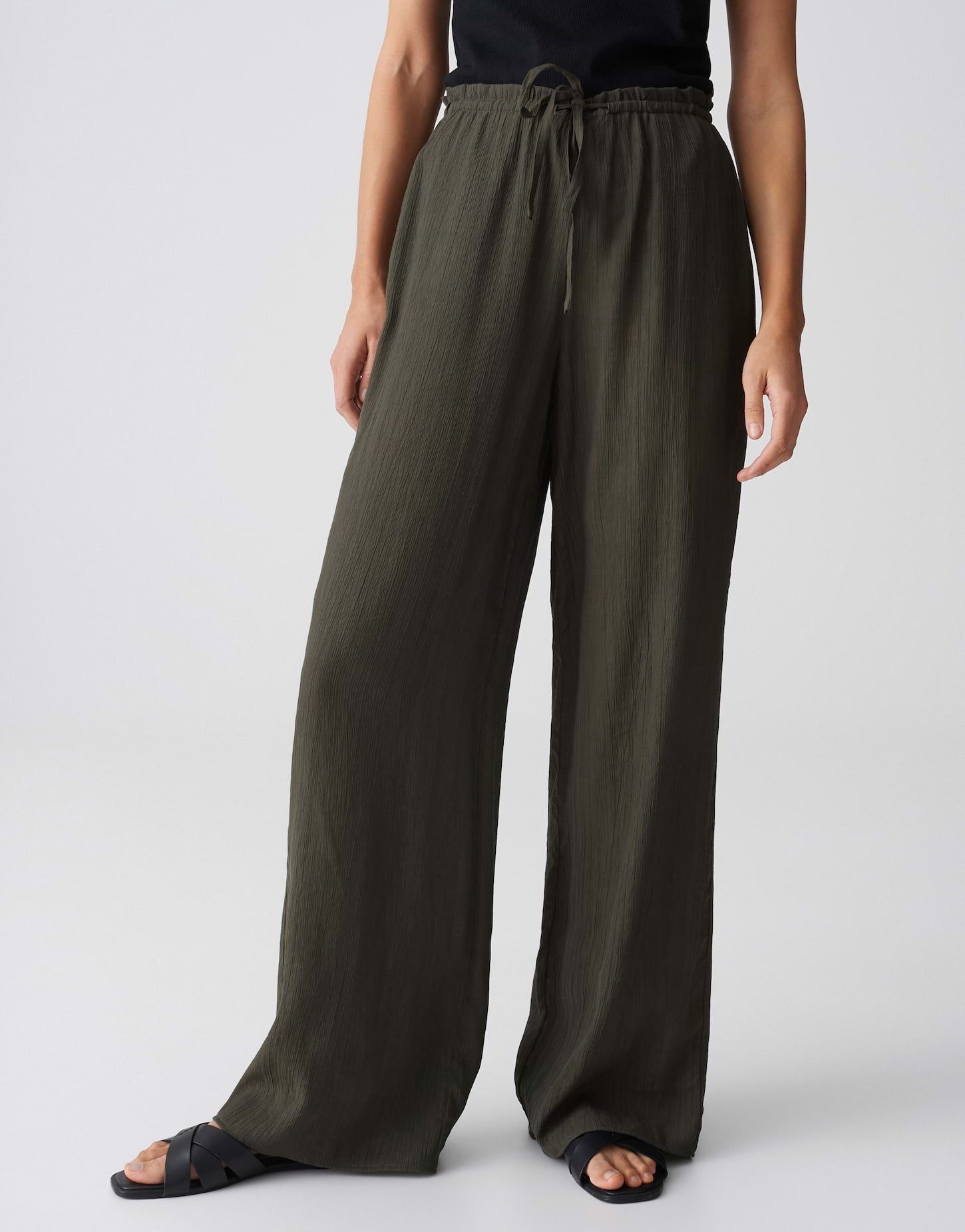 OPUS Stoffhose Marou sunset aus Webware mit Crinkle Effekt Mit Eingrifftaschen für praktische Alltagslooks