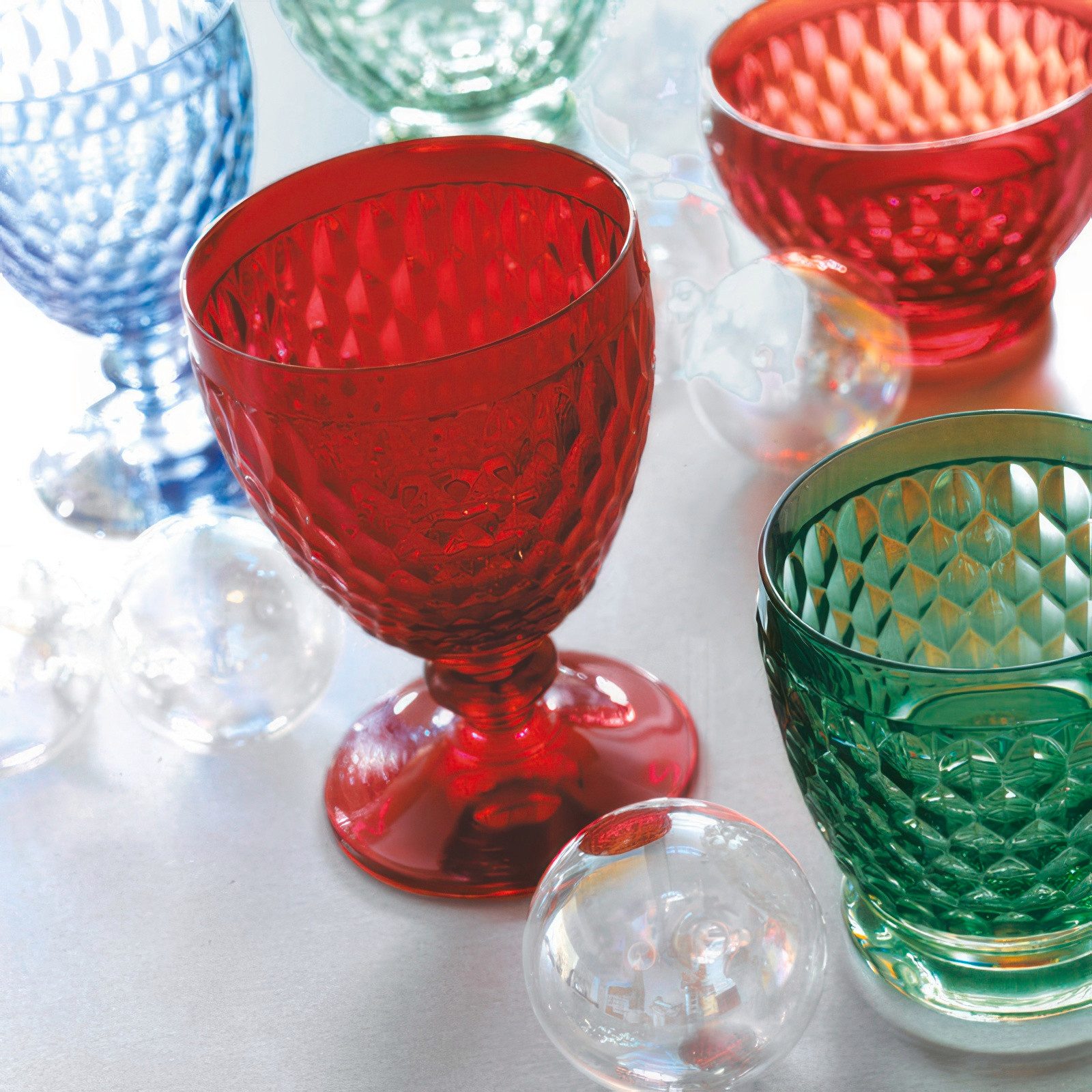 Villeroy & Boch Glas Boston Coloured, Kristallglas, Spülmaschinengeeignet, Rot, Boston, H: 14.4cm