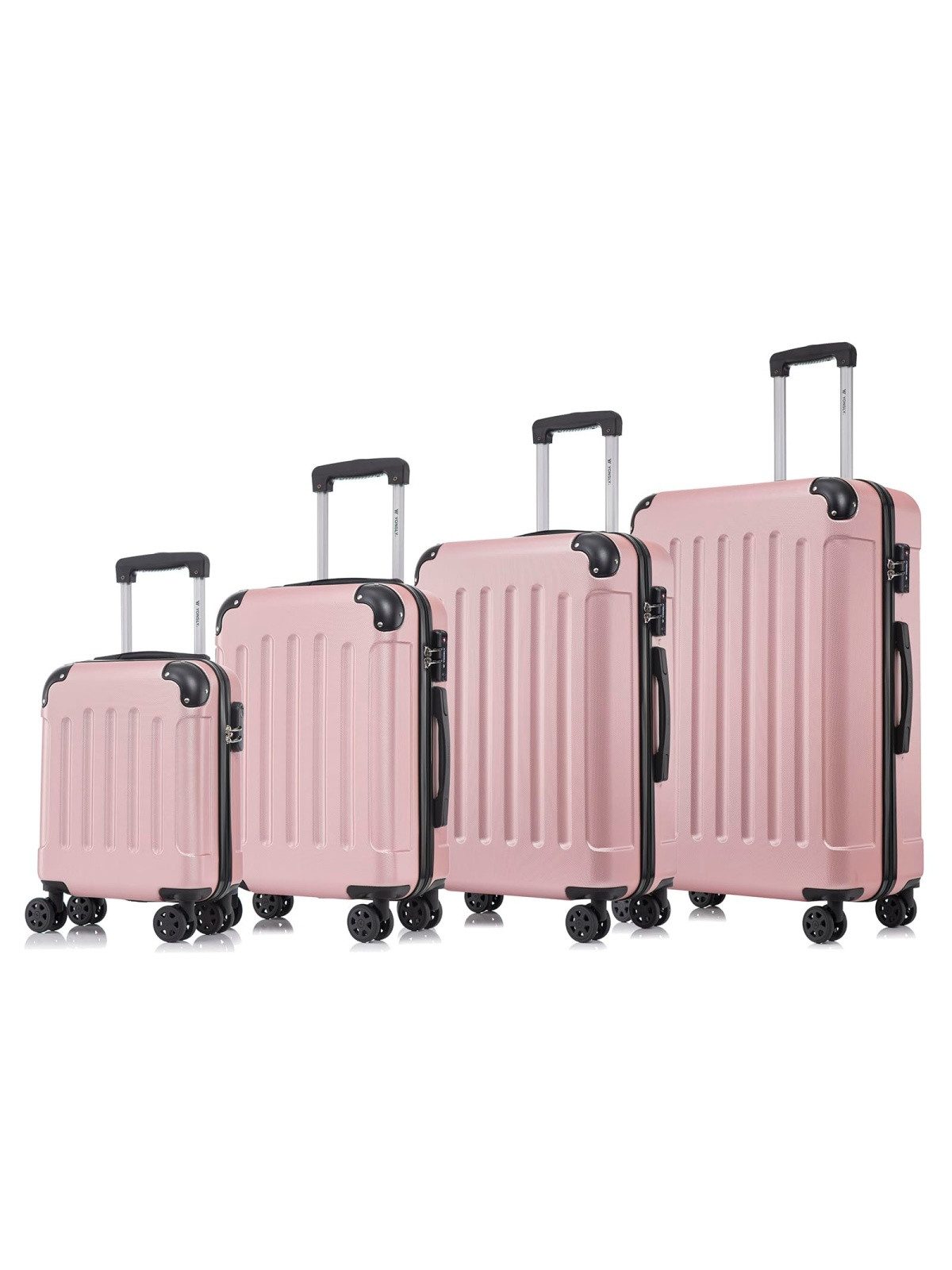 YONSLY Koffer Premium Reisekoffer Hartschalen-Koffer Trolley Kabinenkoffer S-M-L-XL, 4 Rollen, 360°-Doppelrollen, TSA-/Zahlenschloss, YKK-/Standardreißverschluss