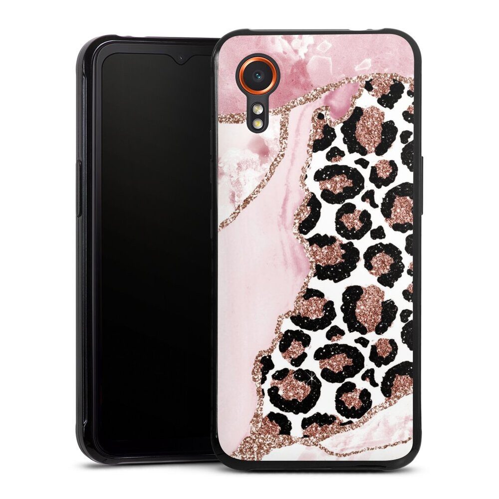 DeinDesign Handyhülle Leopard Glitzer Look Marmor Patterns and Textures Smooth Pink, Samsung Galaxy Xcover 7 Silikon Hülle Bumper Case Handy Schutzhülle