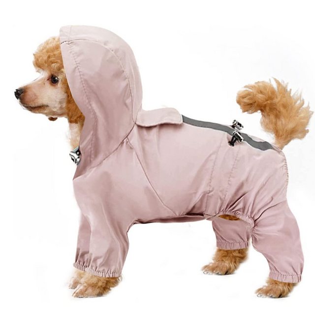 GelldG Hunderegenmantel Hunde Regenmantel Regenjacke, Verstellbarer wasserdichter Hundemantel