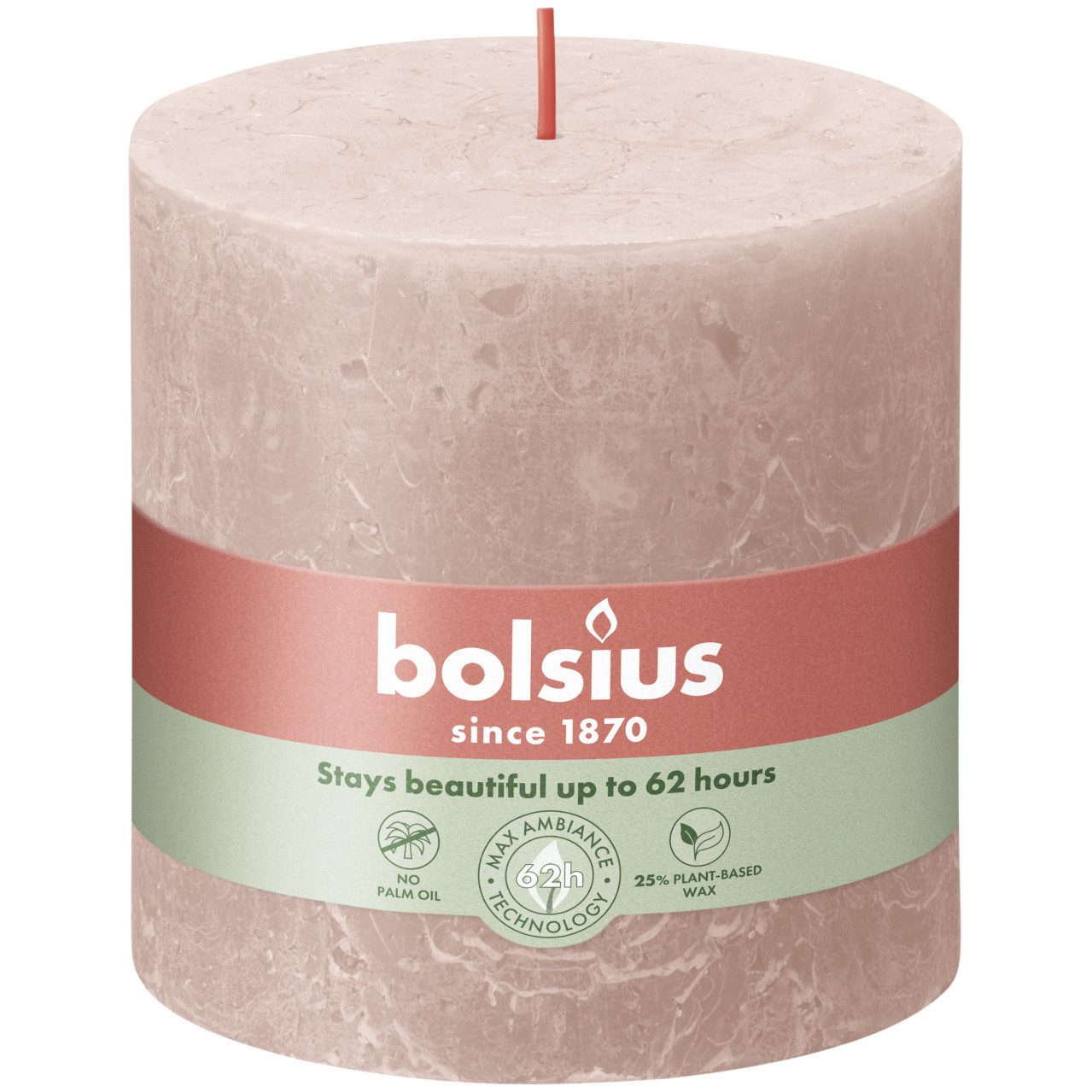 Bolsius Stumpenkerze Bolsius Rustik Stumpenkerzen nebliges rosa, Höhe:
