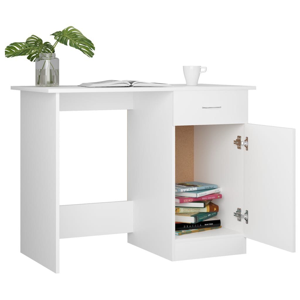 vidaXL 100×50×76 Weiß Holzwerkstoff cm Weiß | Weiß Schreibtisch Schreibtisch