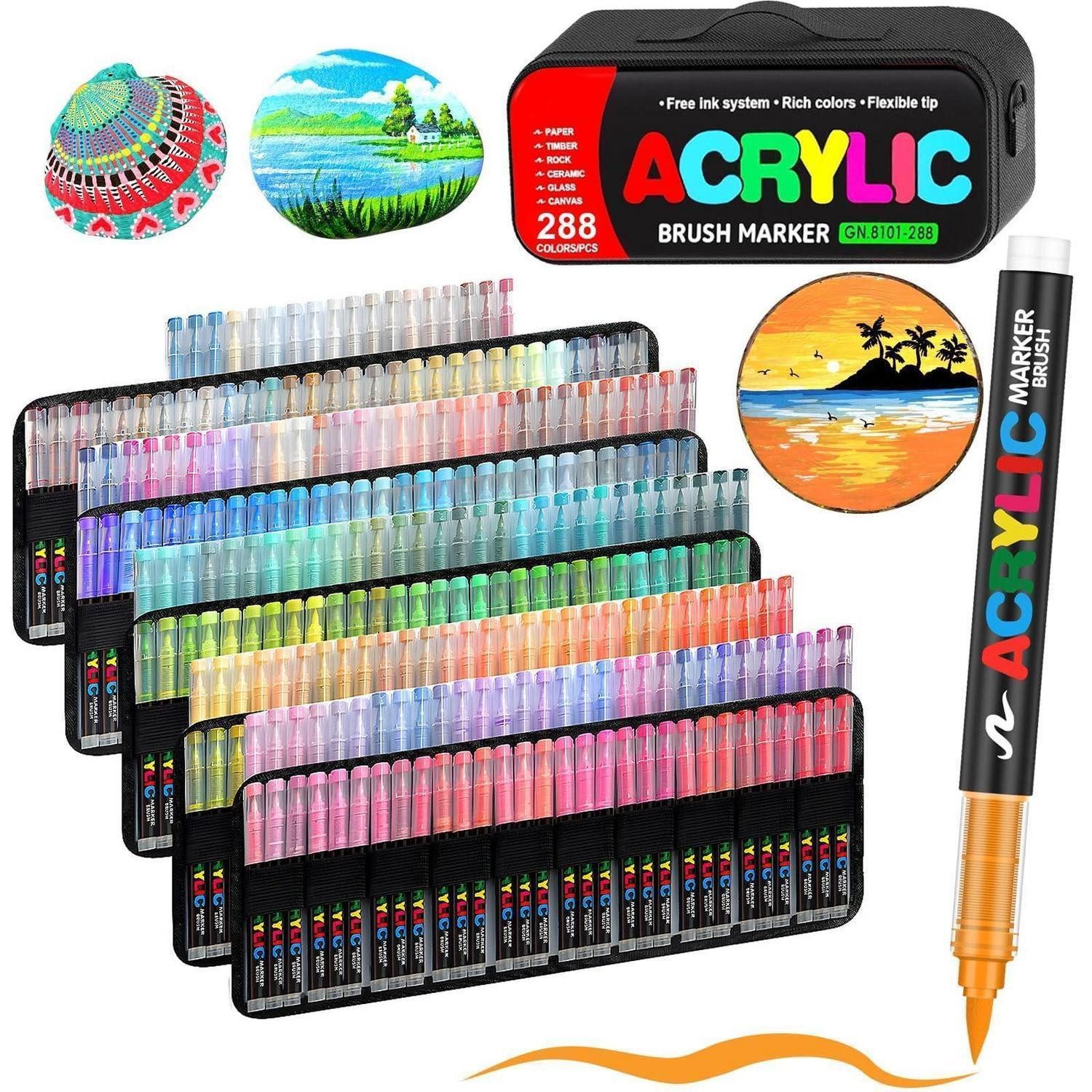 LuxusKollektion Marker Acrylstifte 288 Farben wasserfest