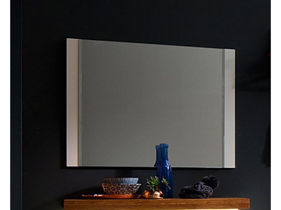 möbelando Wandspiegel Lisa, Moderner Spiegel, Rahmen aus MDF-Platte in  Matt-weiß lackiert, hoch und quer haufhänbar. Breite 90 cm, Höhe 68 cm,  Tiefe 2