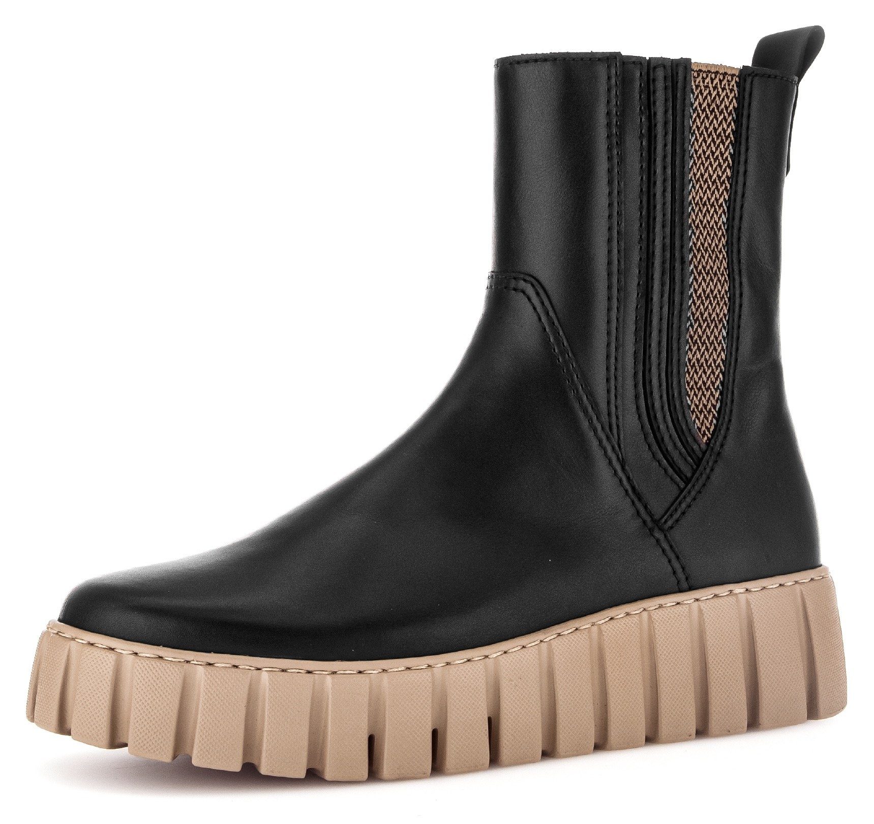 Chelseaboots (weit) Komfortweite in G schwarz/beige Gabor