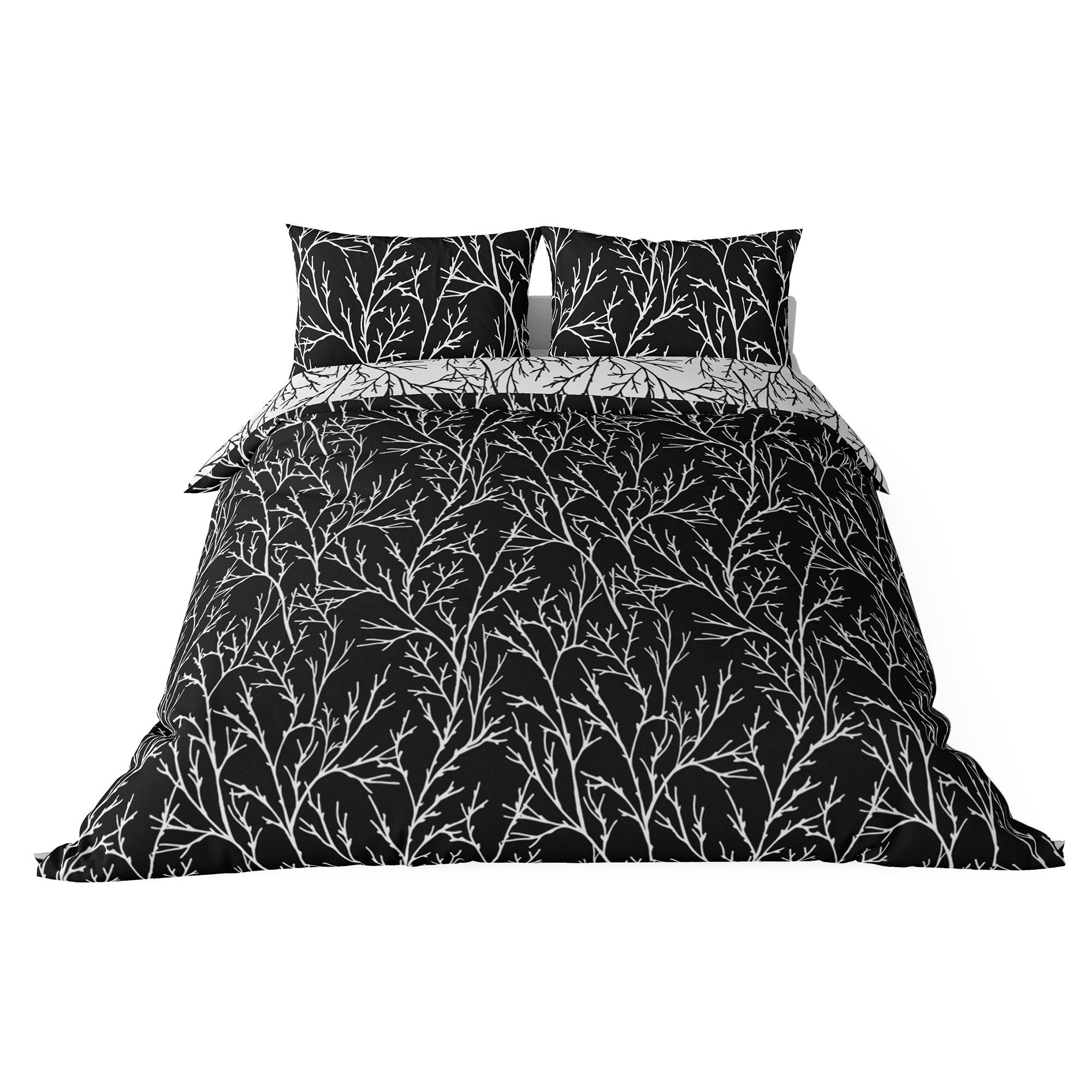 Brielle Bettwäsche Brielle Mako-Satin Bedding Set - 3 pcs Black-and-white günstig online kaufen