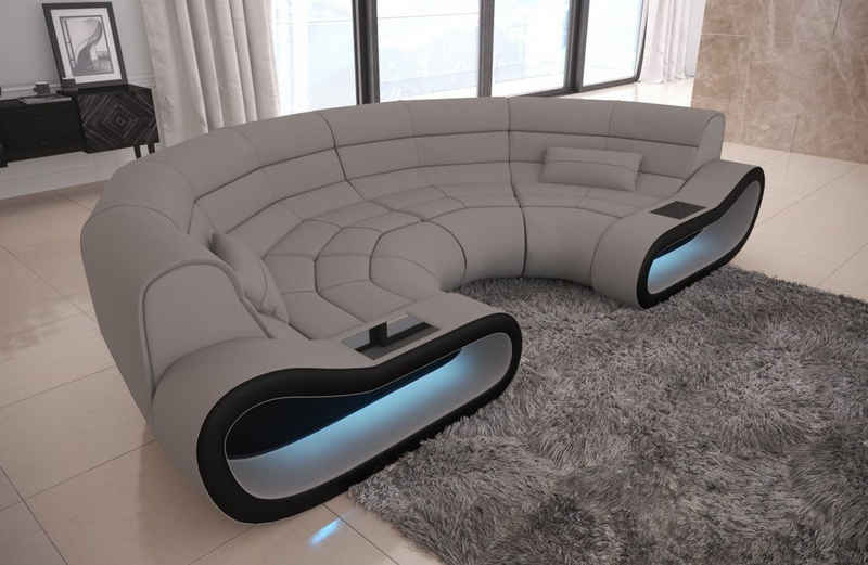 Sofa Dreams Ecksofa »Concept BM«, C Form Stoffsofa mit LED, Designersofa mit ergonomischer Rückenlehne