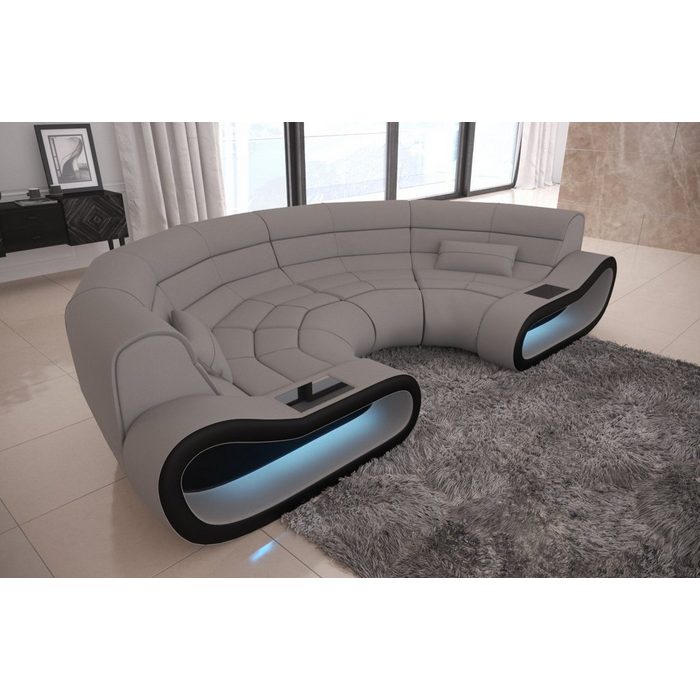 Sofa Dreams Ecksofa Concept BM C Form Stoffsofa mit LED Designersofa mit ergonomischer Rückenlehne