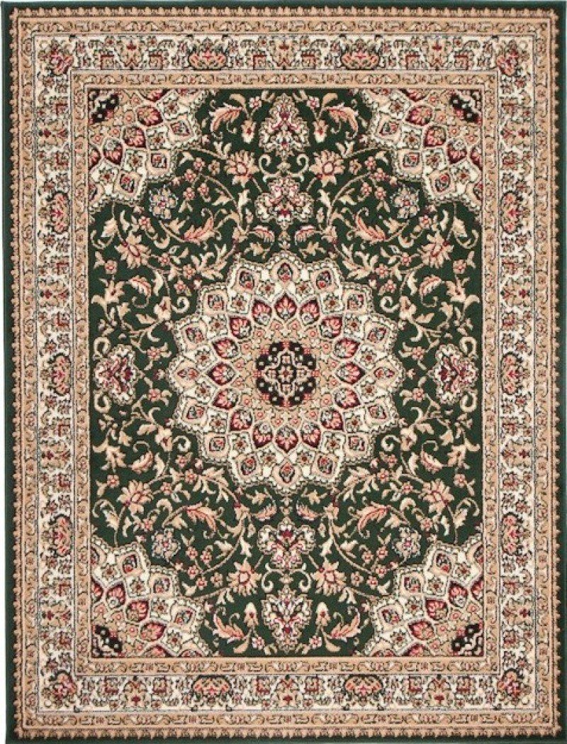 Mazovia Orientteppich Orientalisch Vintage Teppich Kurzflor Wohnzimmerteppich Grün, 160 x 230 cm, Fußbodenheizung